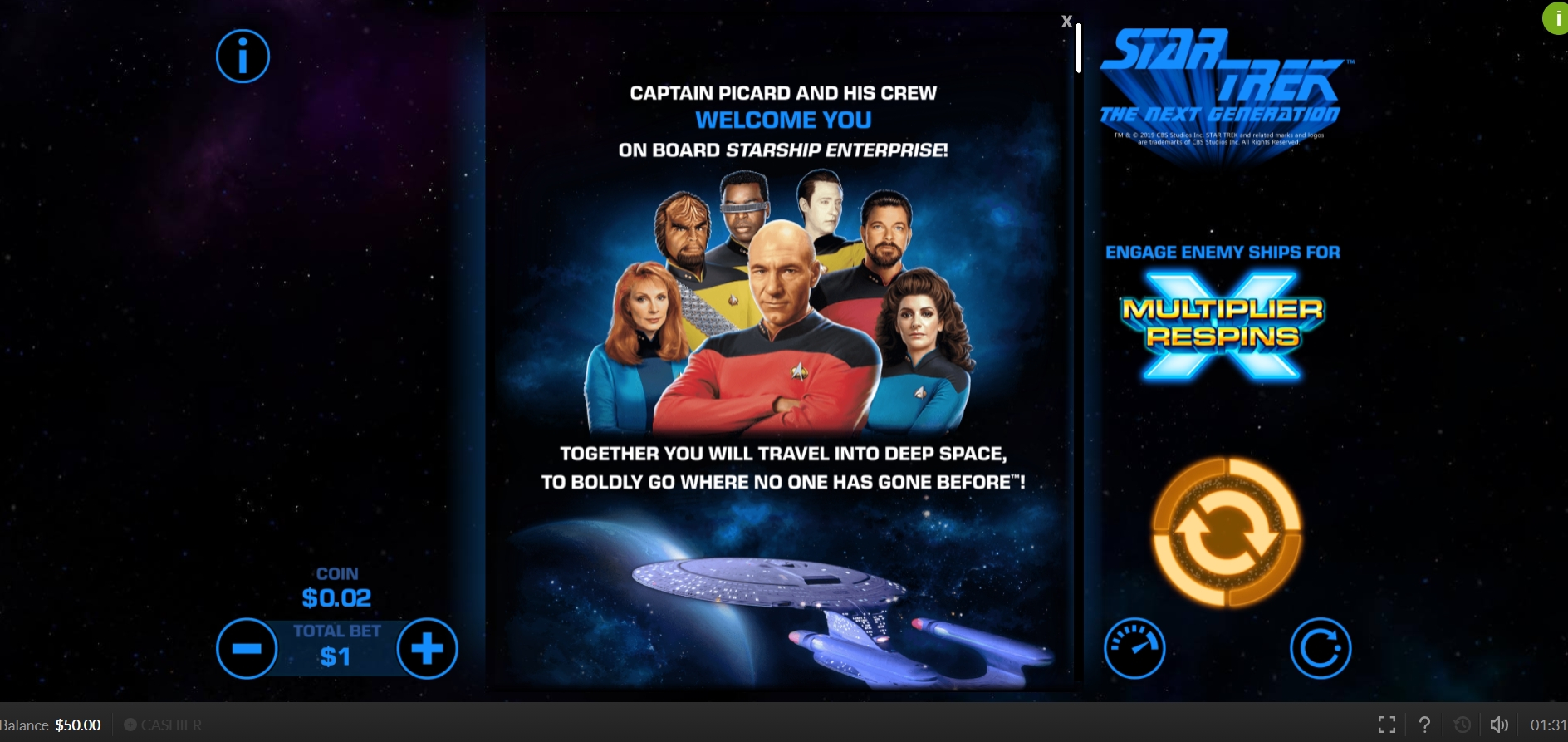 Info of Star Trek: The Next Generation Slot Game by Skywind