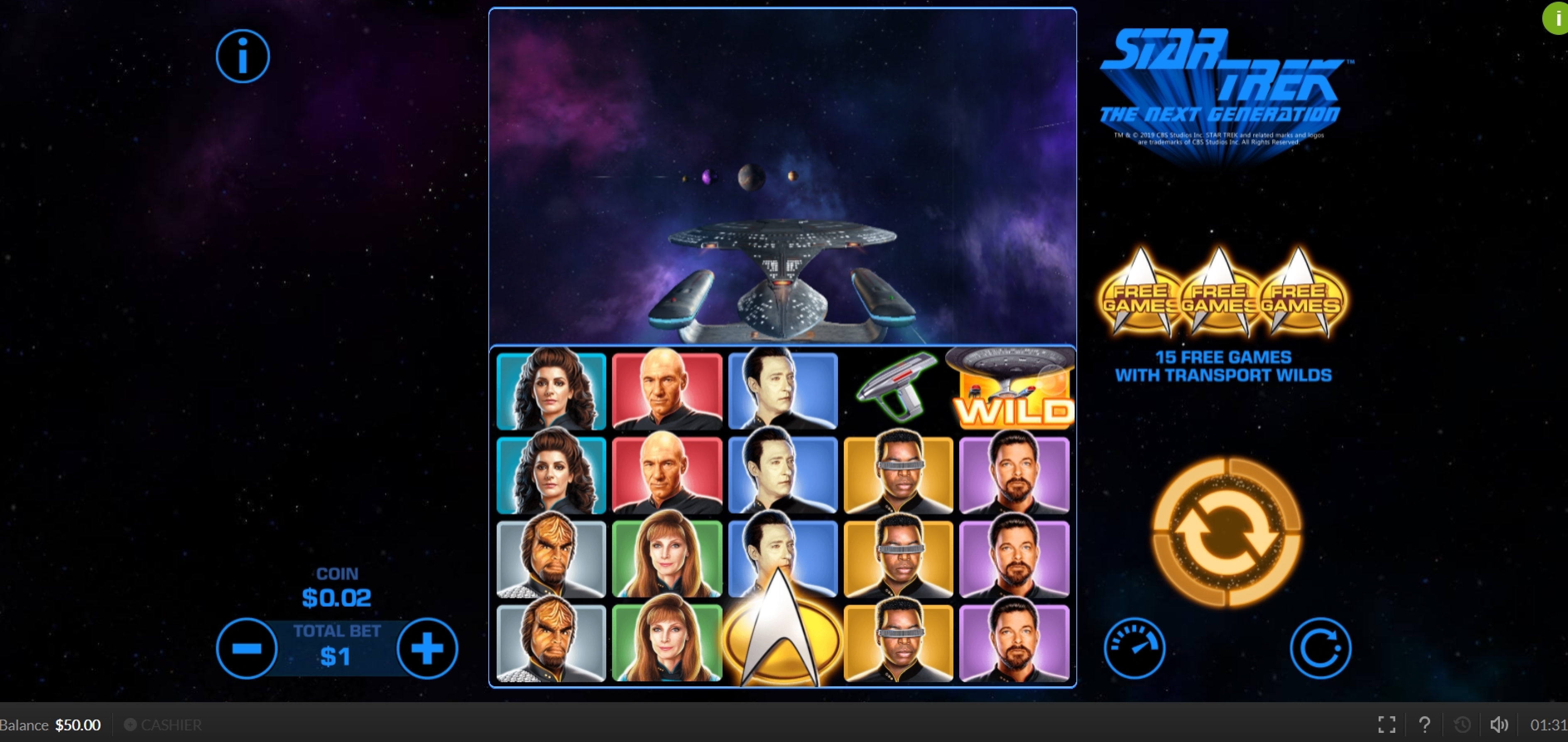 Reels in Star Trek: The Next Generation Slot Game by Skywind