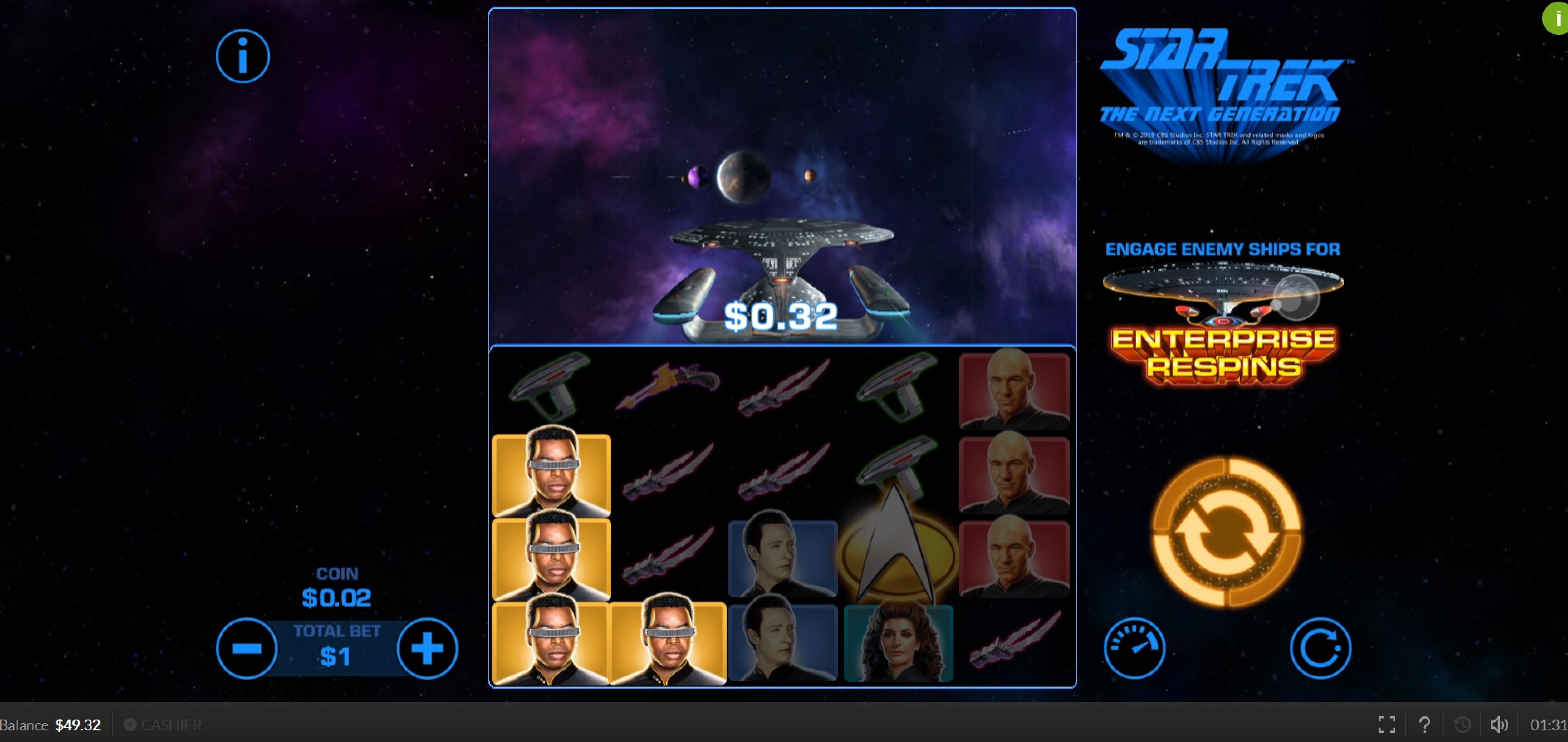 Win Money in Star Trek: The Next Generation Free Slot Game by Skywind