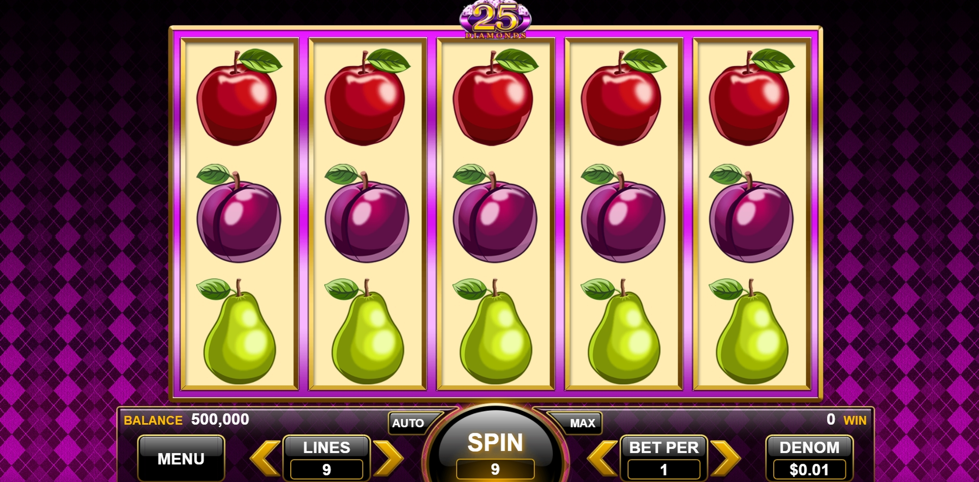 Reels in 25 Diamonds Slot Game by Spin Games