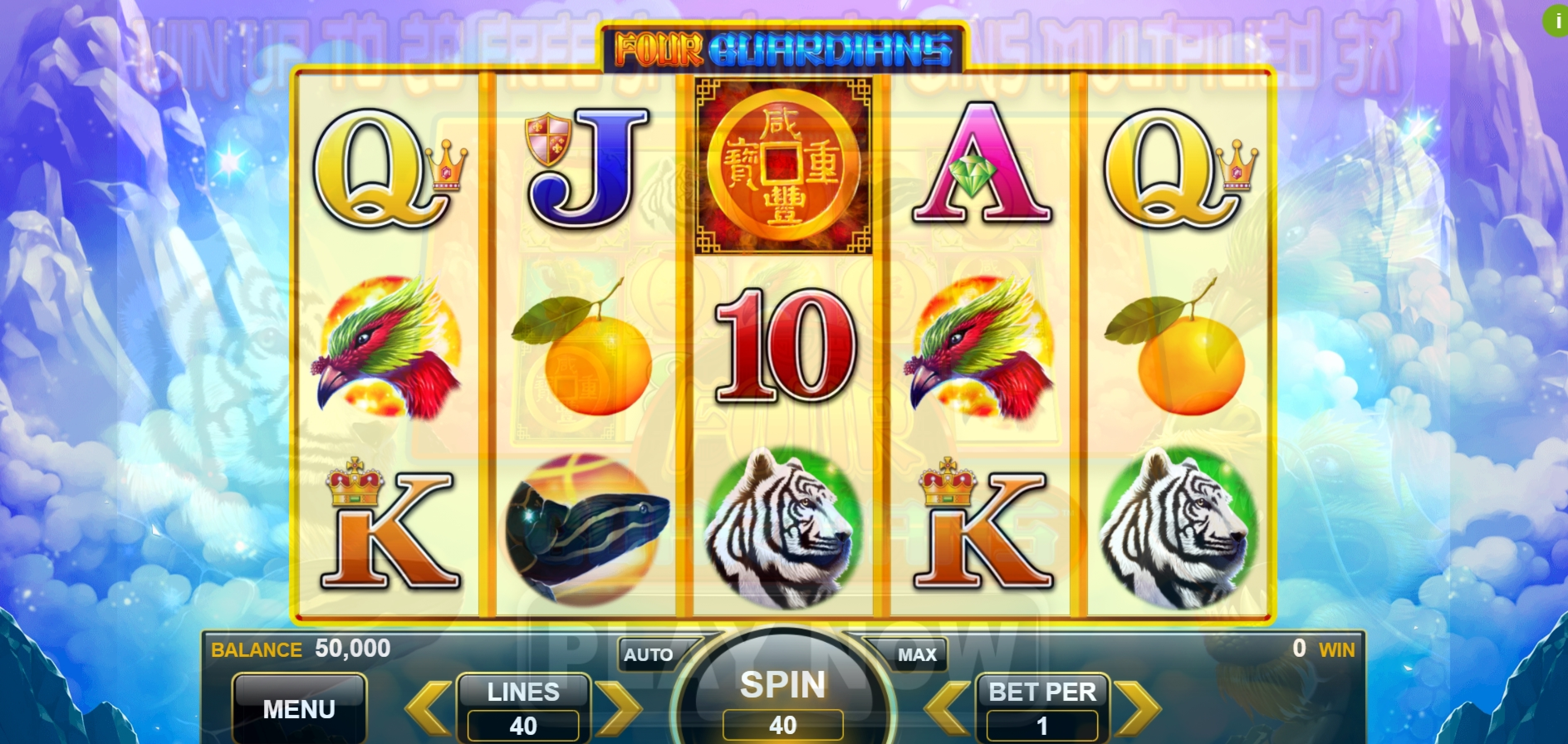 Reels in Four Guardians Slot Game by Spin Games