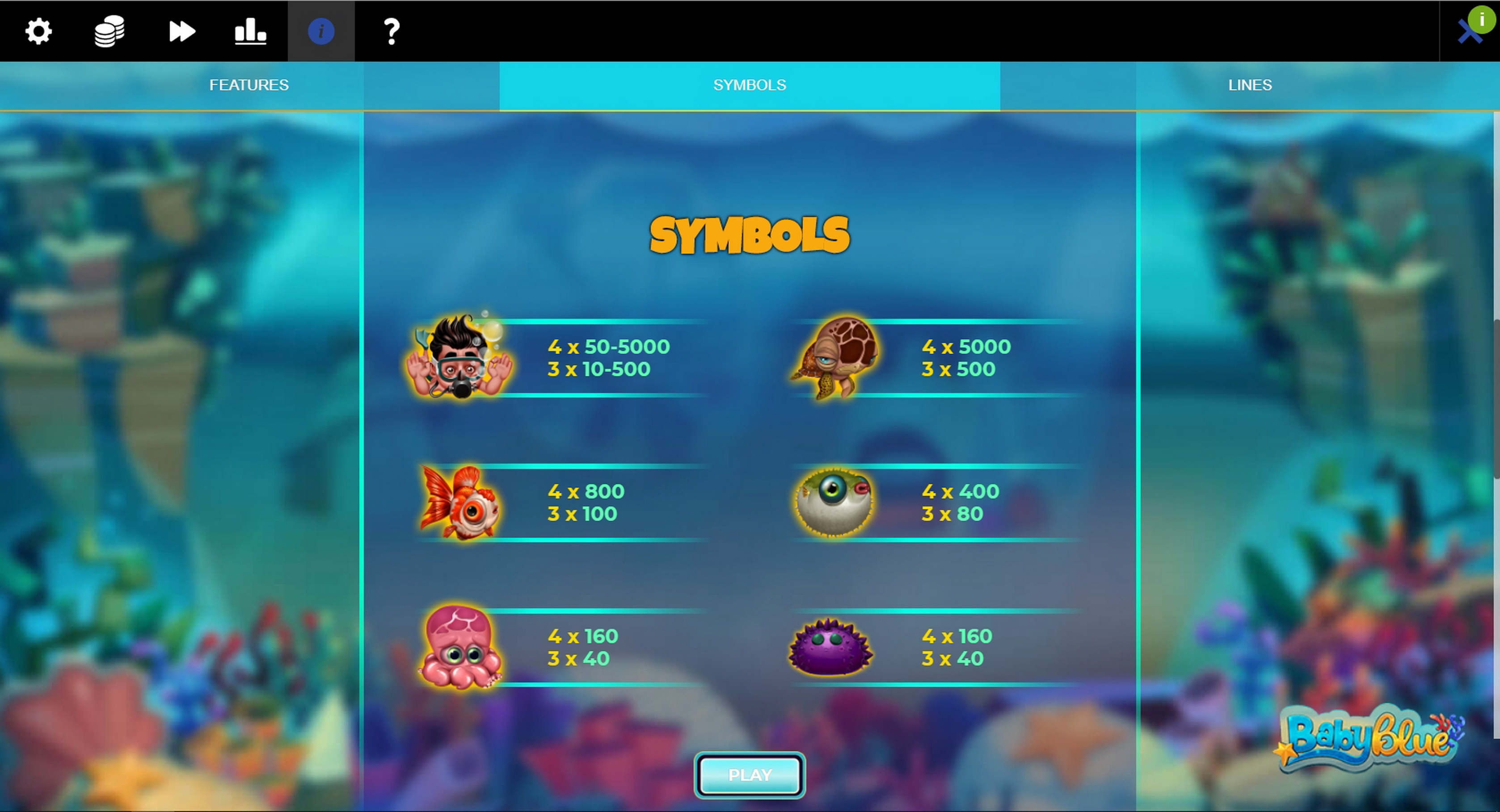 Info of Baby Blue Slot Game by Spinmatic