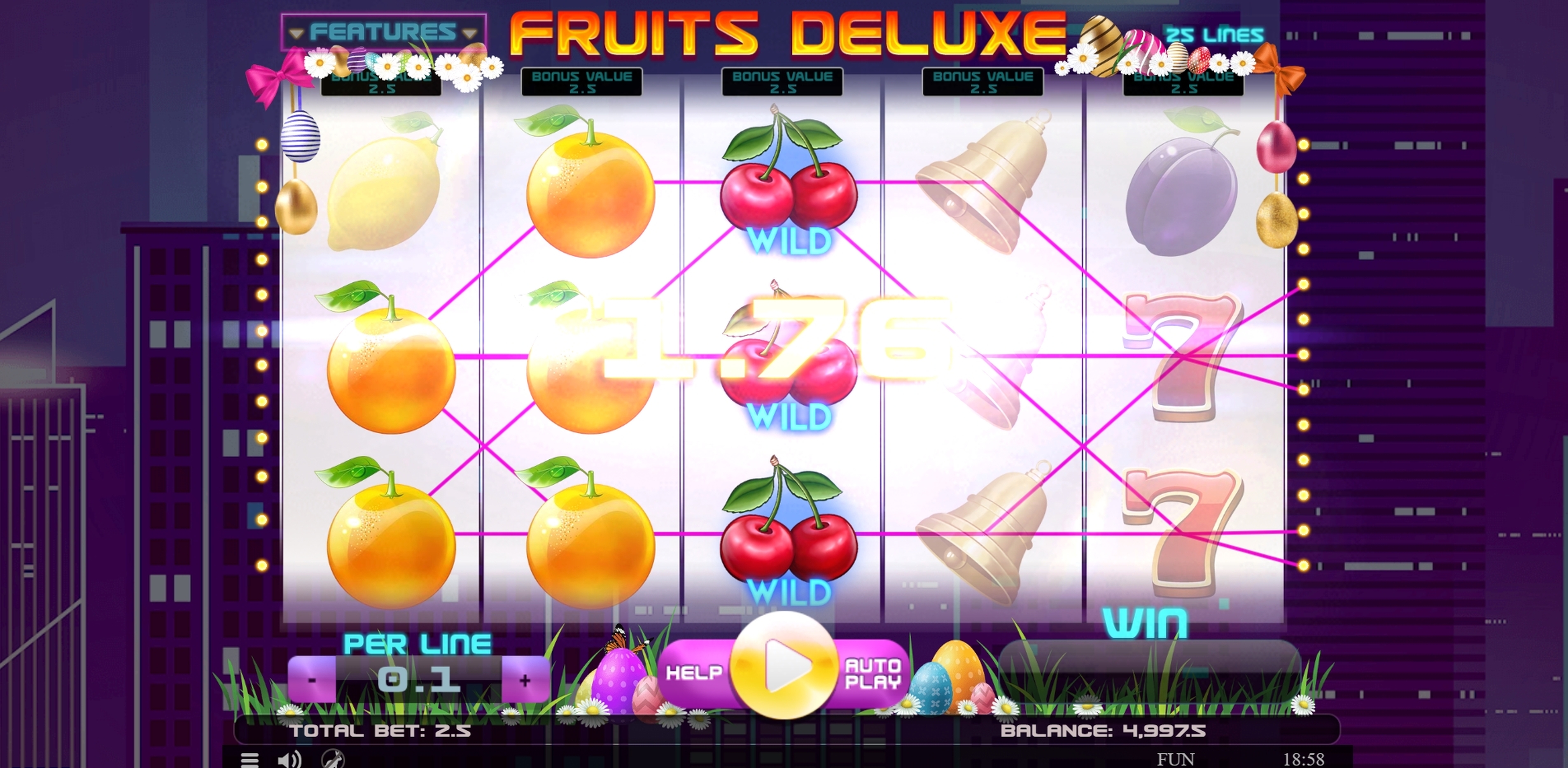 Win Money in Fruits Deluxe Easter Edition Free Slot Game by Spinomenal