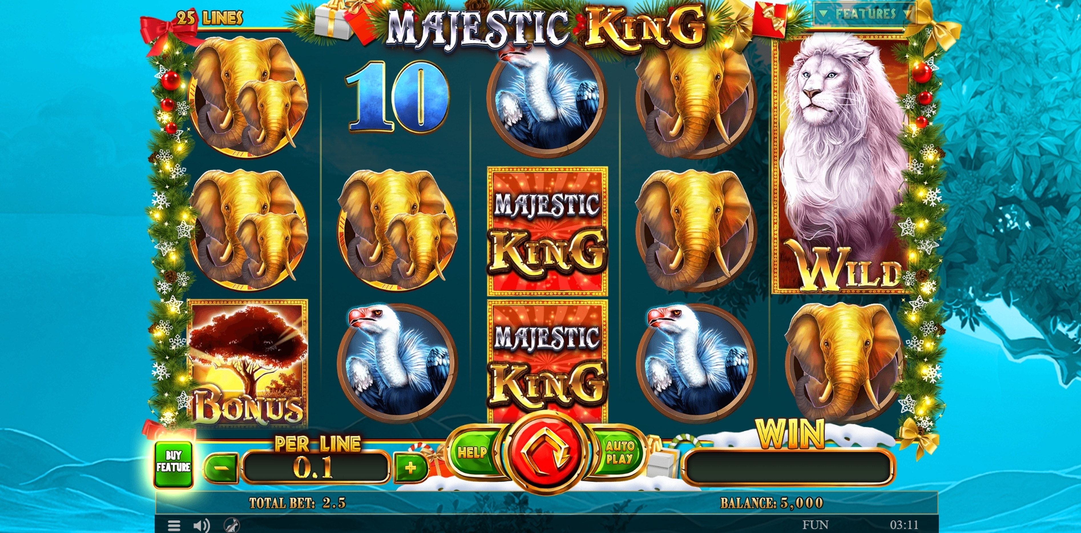 Reels in Majestic King Christmas Edition Slot Game by Spinomenal