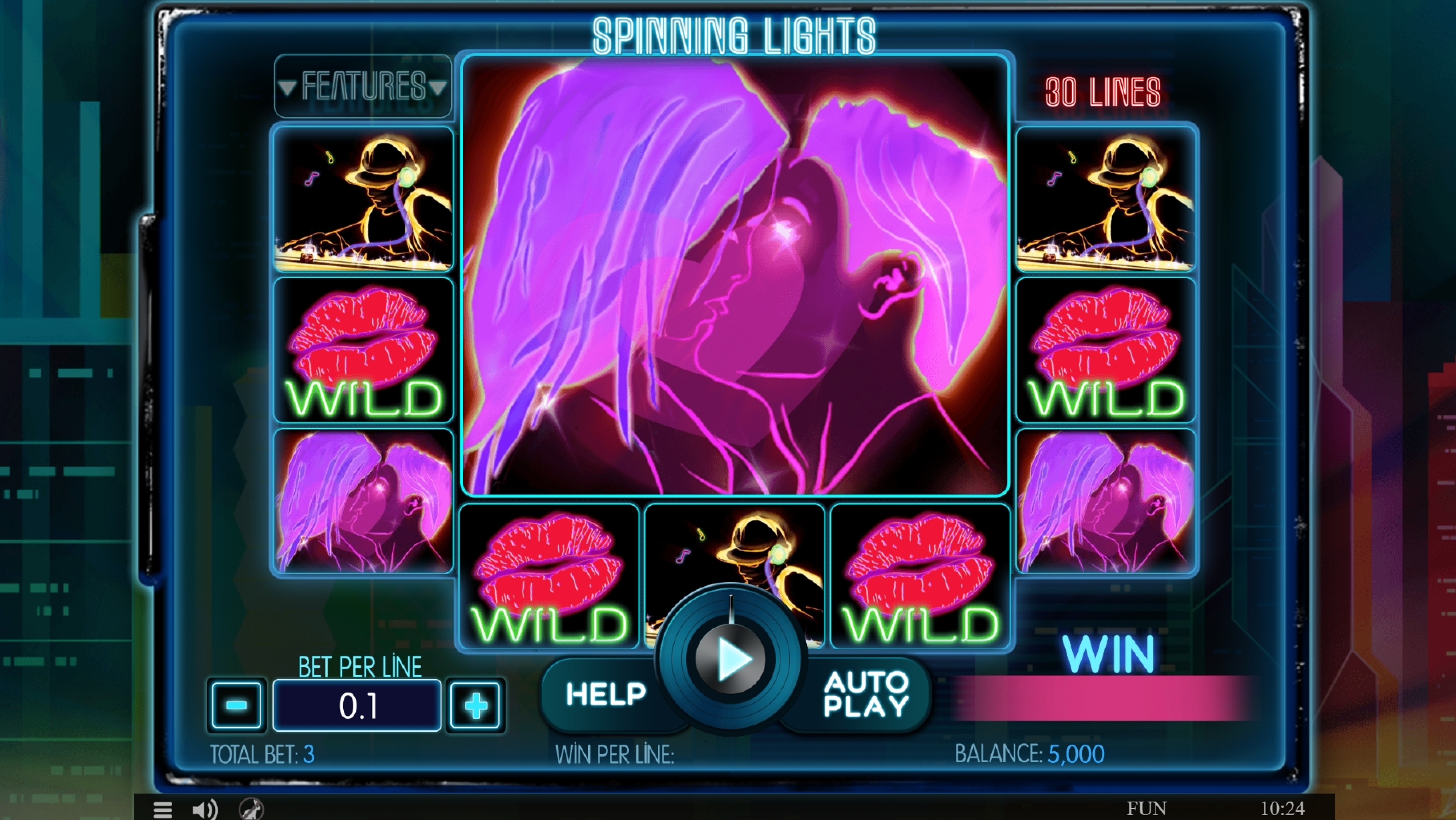 Reels in Spinning Lights Slot Game by Spinomenal
