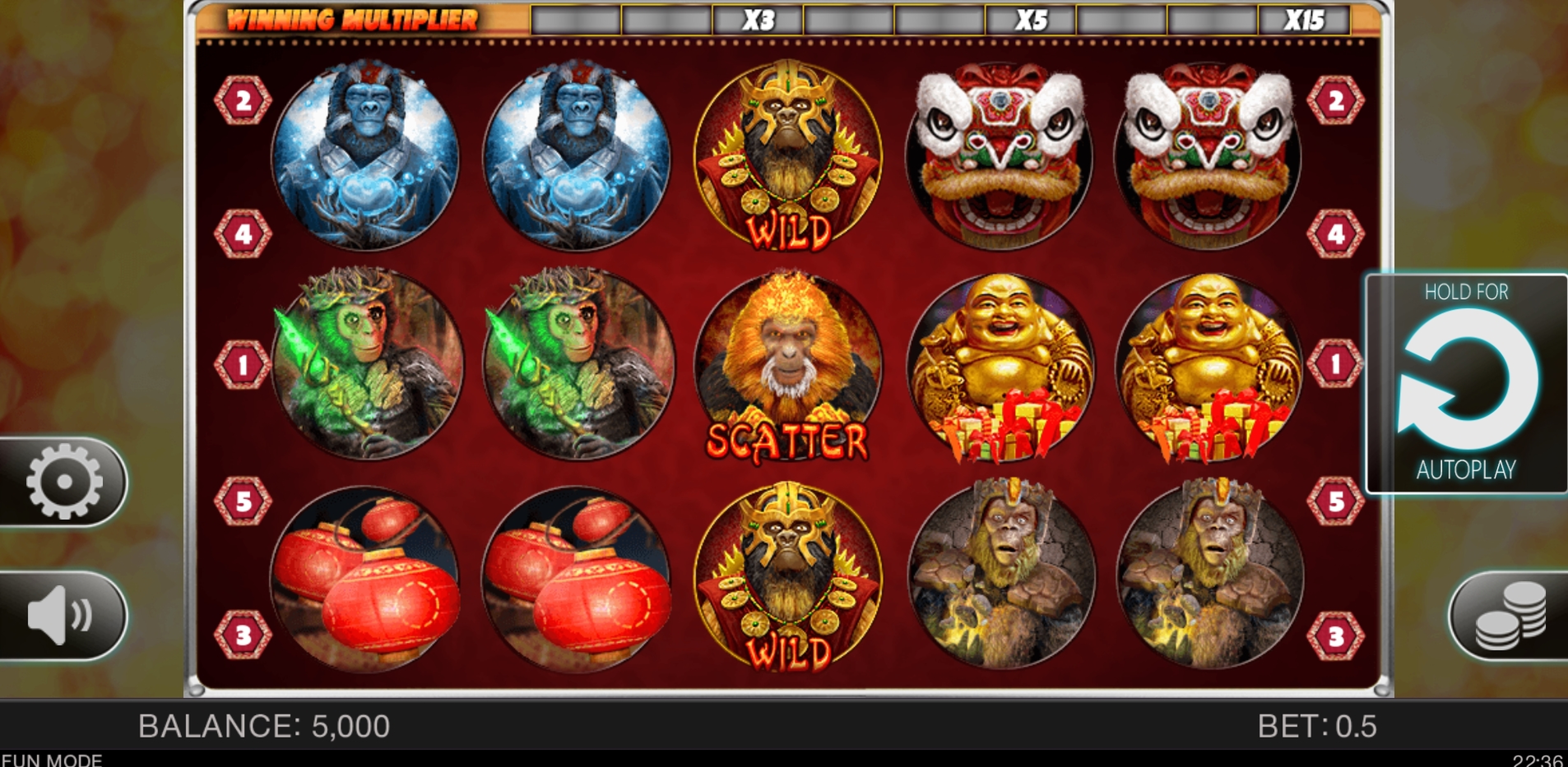 Reels in Year of the monkey Slot Game by Spinomenal