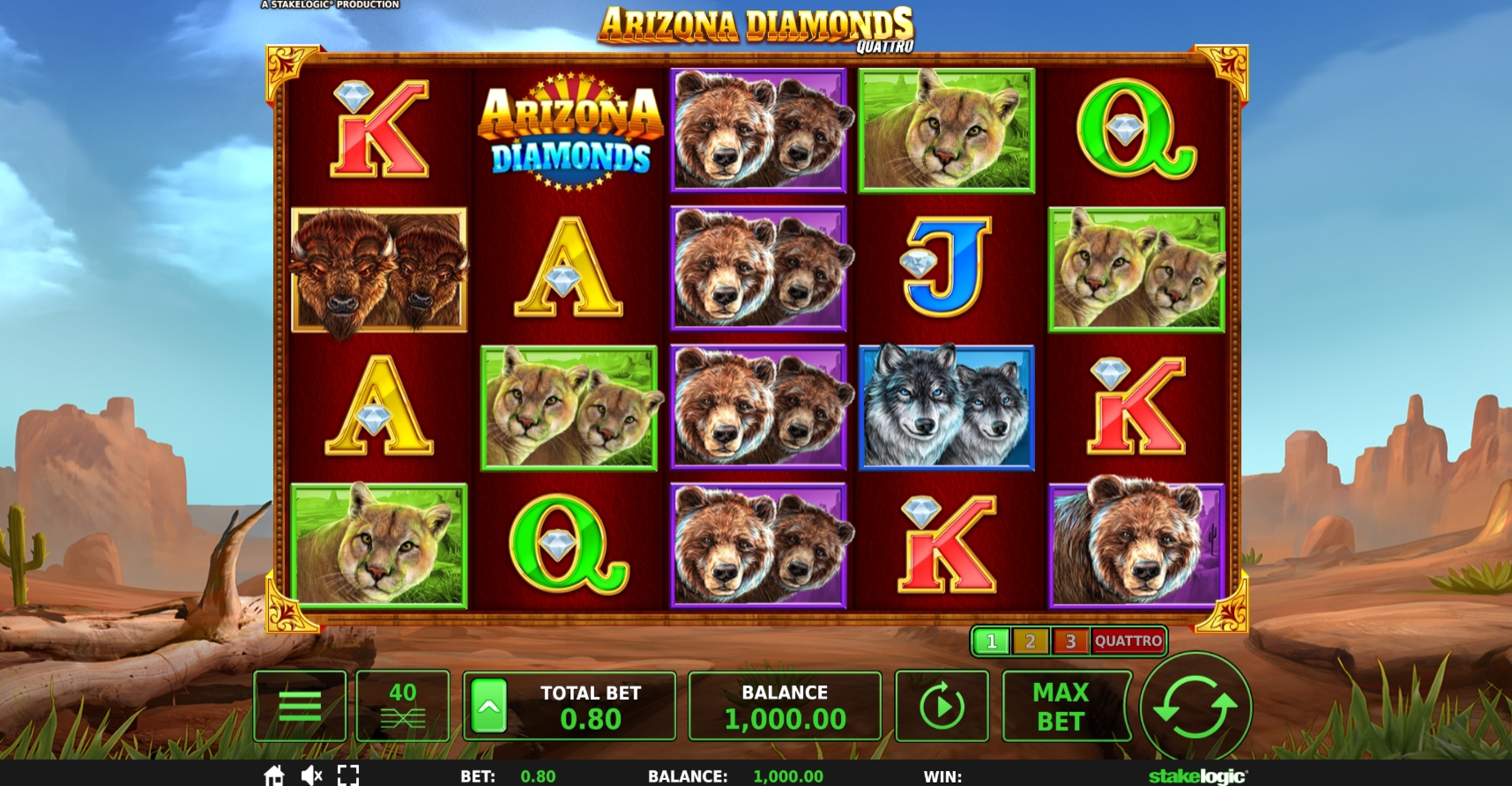 Reels in Arizona Diamonds Slot Game by Stakelogic