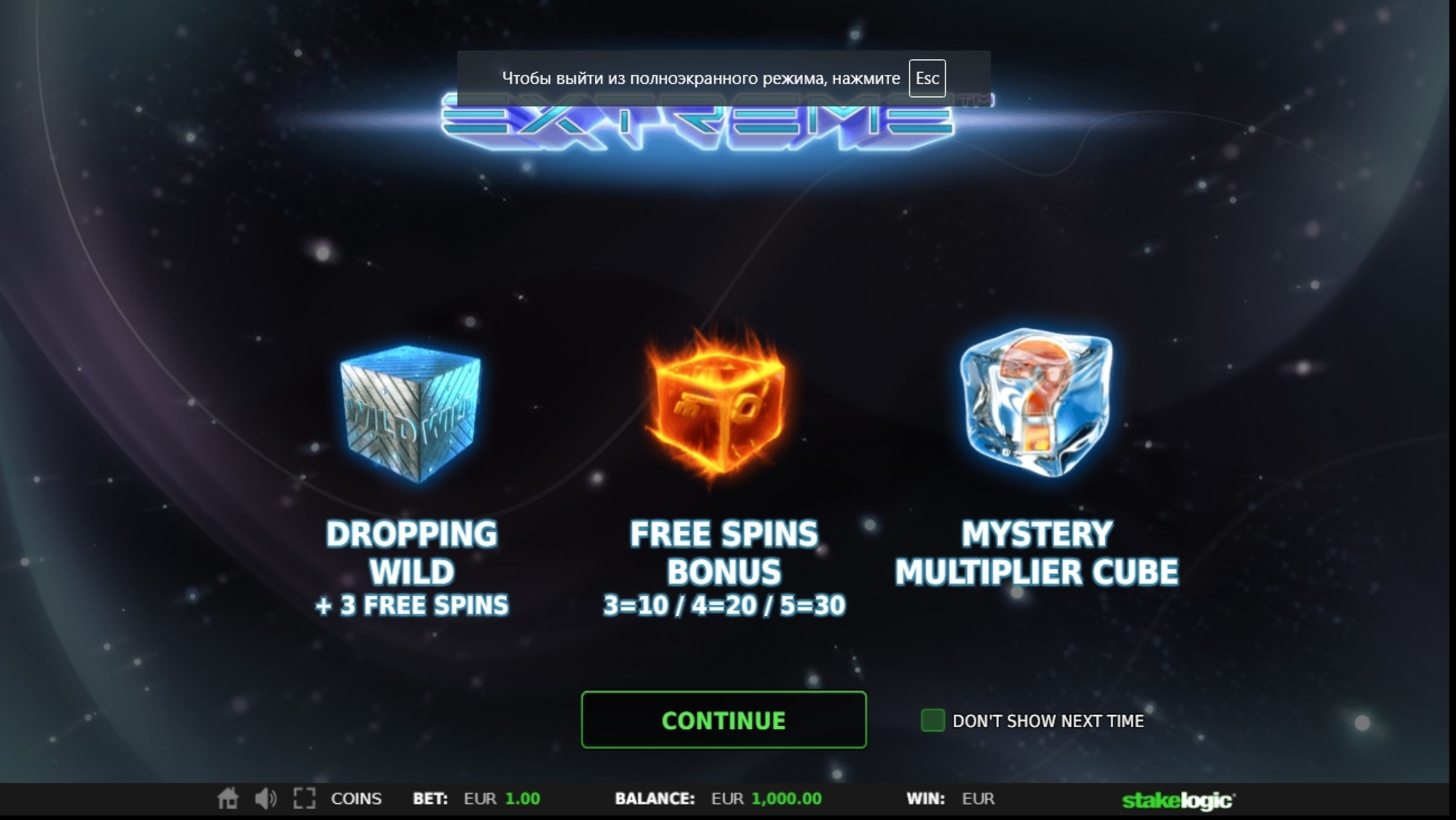 Play Extreme Free Casino Slot Game by Stakelogic