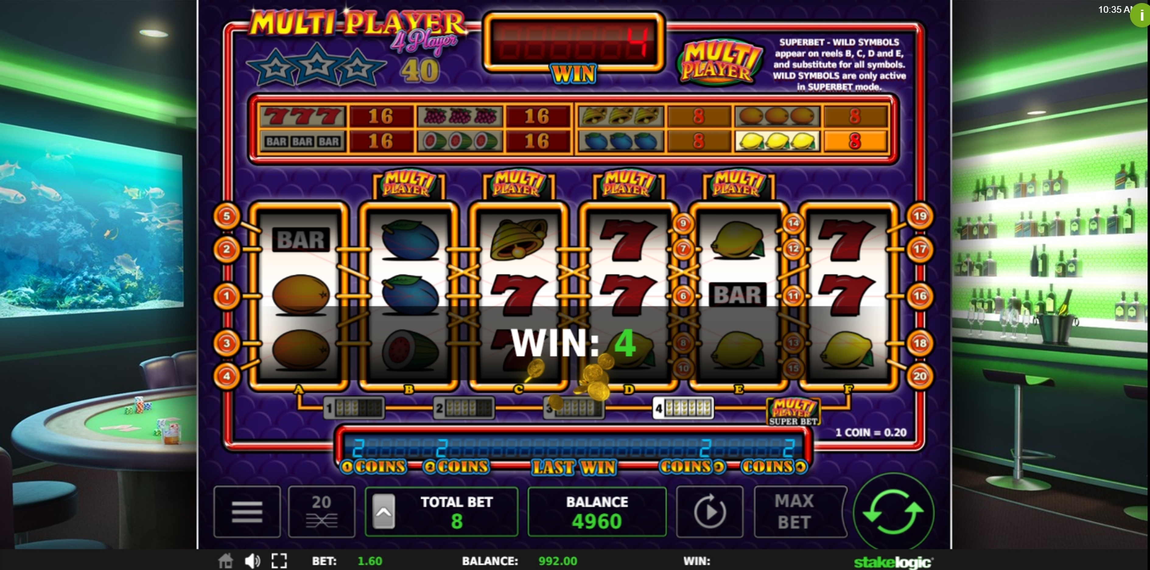 Win Money in Multiplayer 4 Player Free Slot Game by Stakelogic