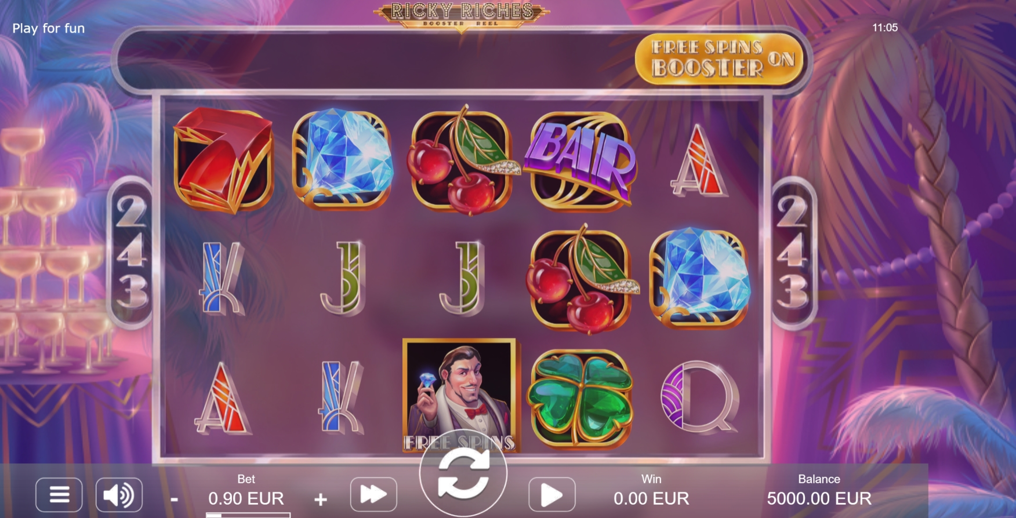 Reels in Ricky Riches Slot Game by STHLM Gaming