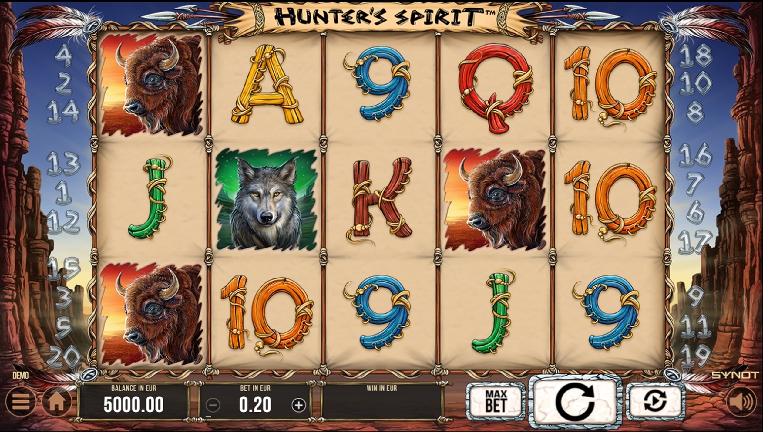 Reels in Hunters Spirit Slot Game by Synot Games