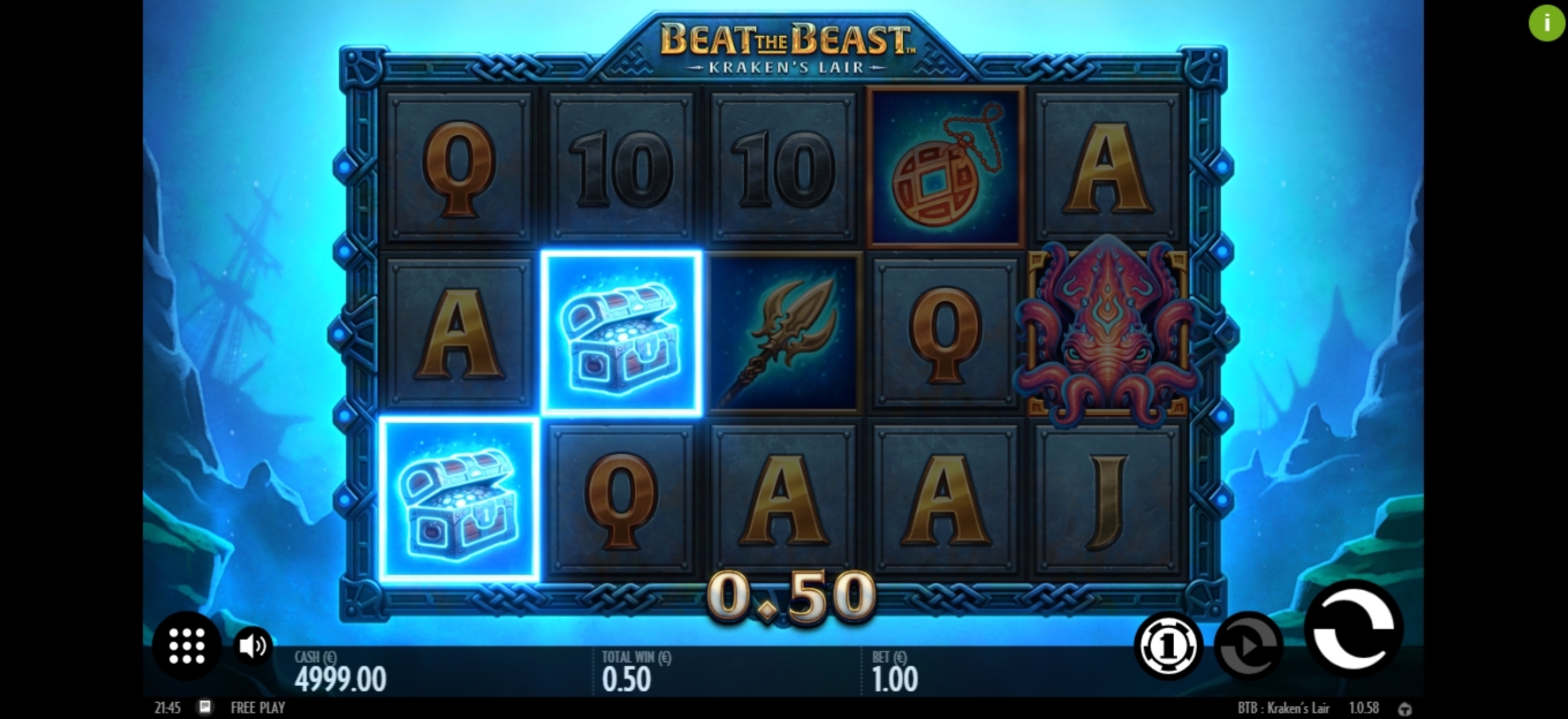 Win Money in Beat the Beast Krakens Lair Free Slot Game by Thunderkick