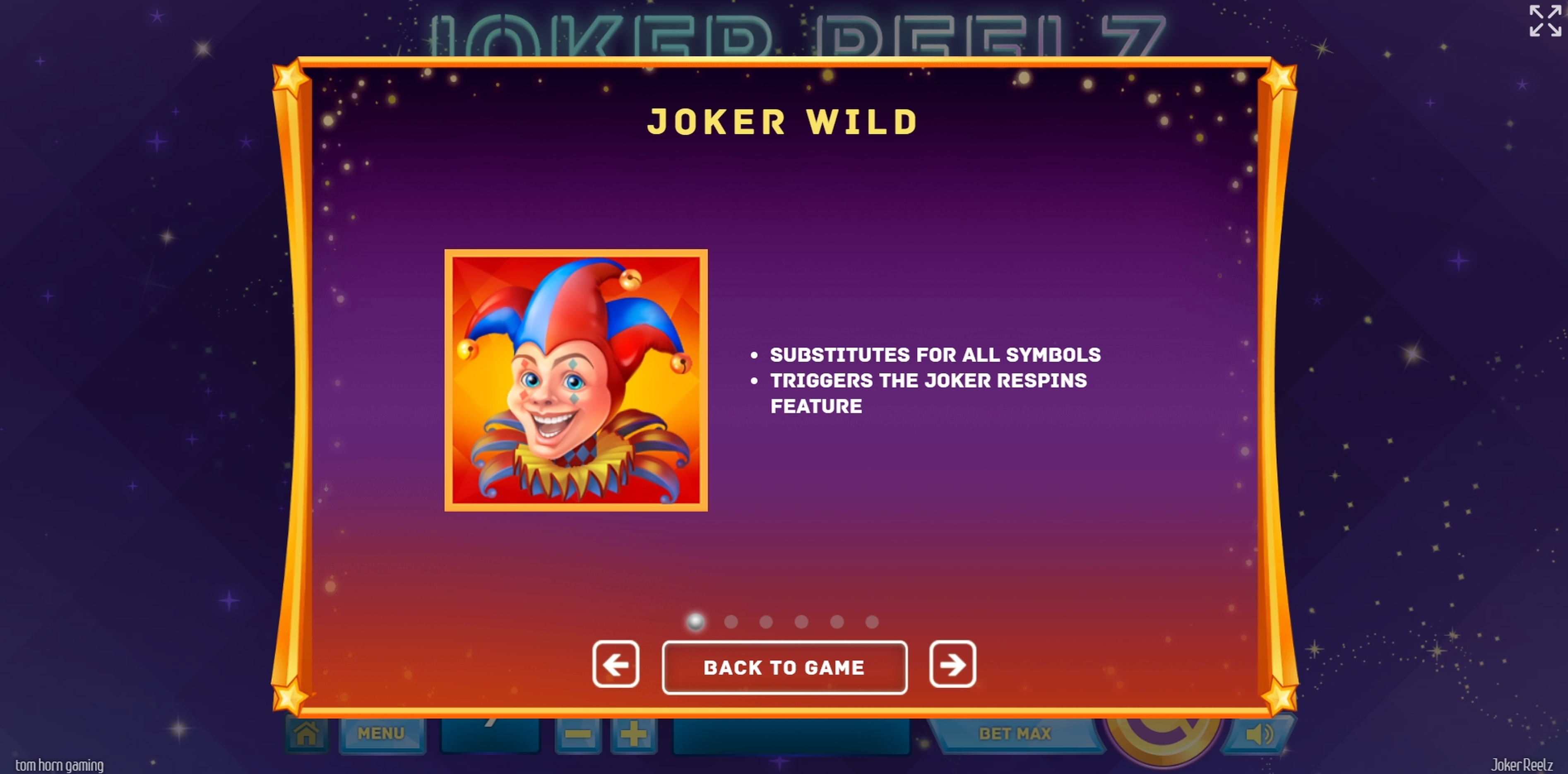 Info of Joker Reelz Slot Game by Tom Horn Gaming