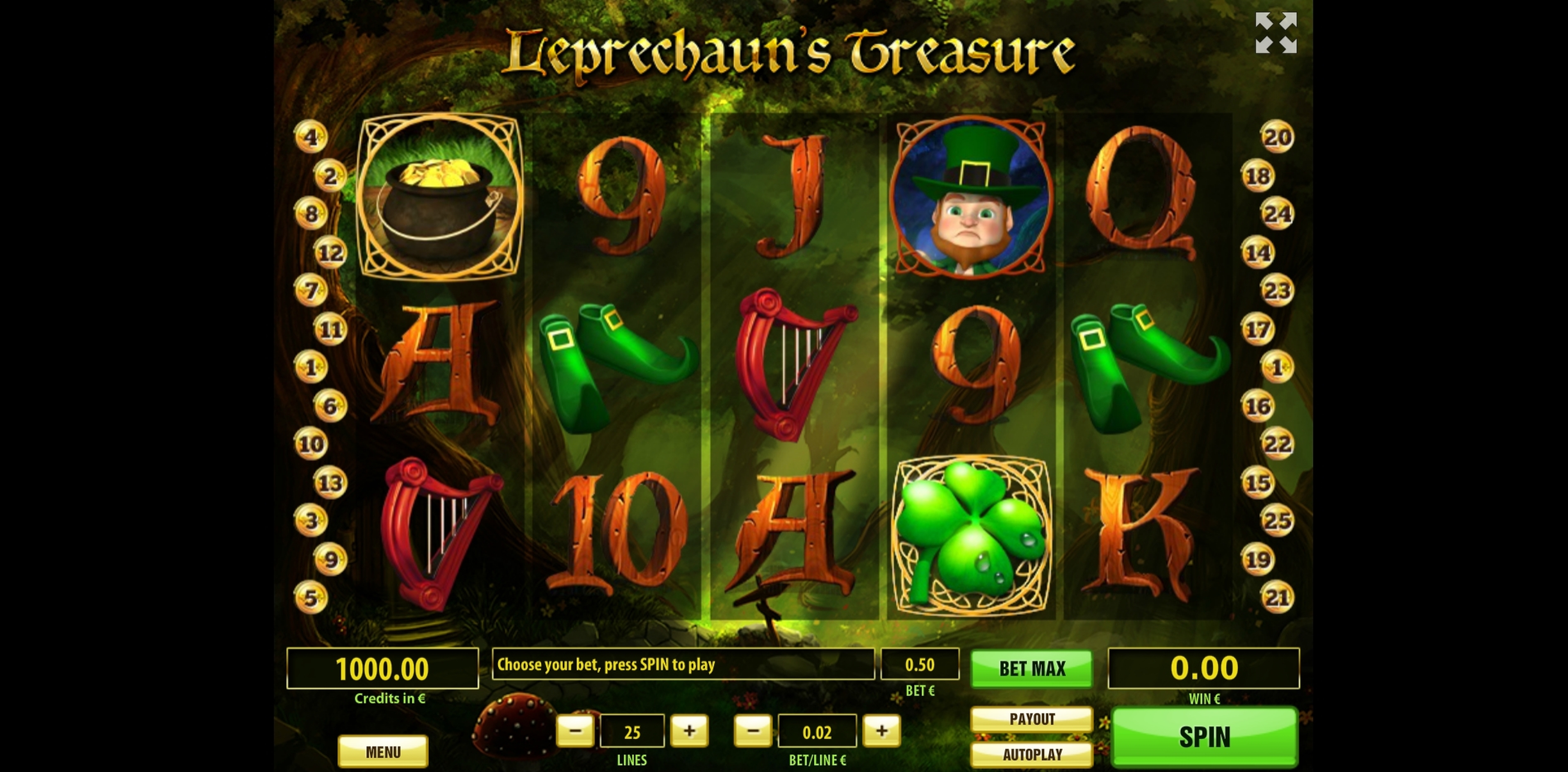 Reels in Leprechaun's Treasure Slot Game by Tom Horn Gaming