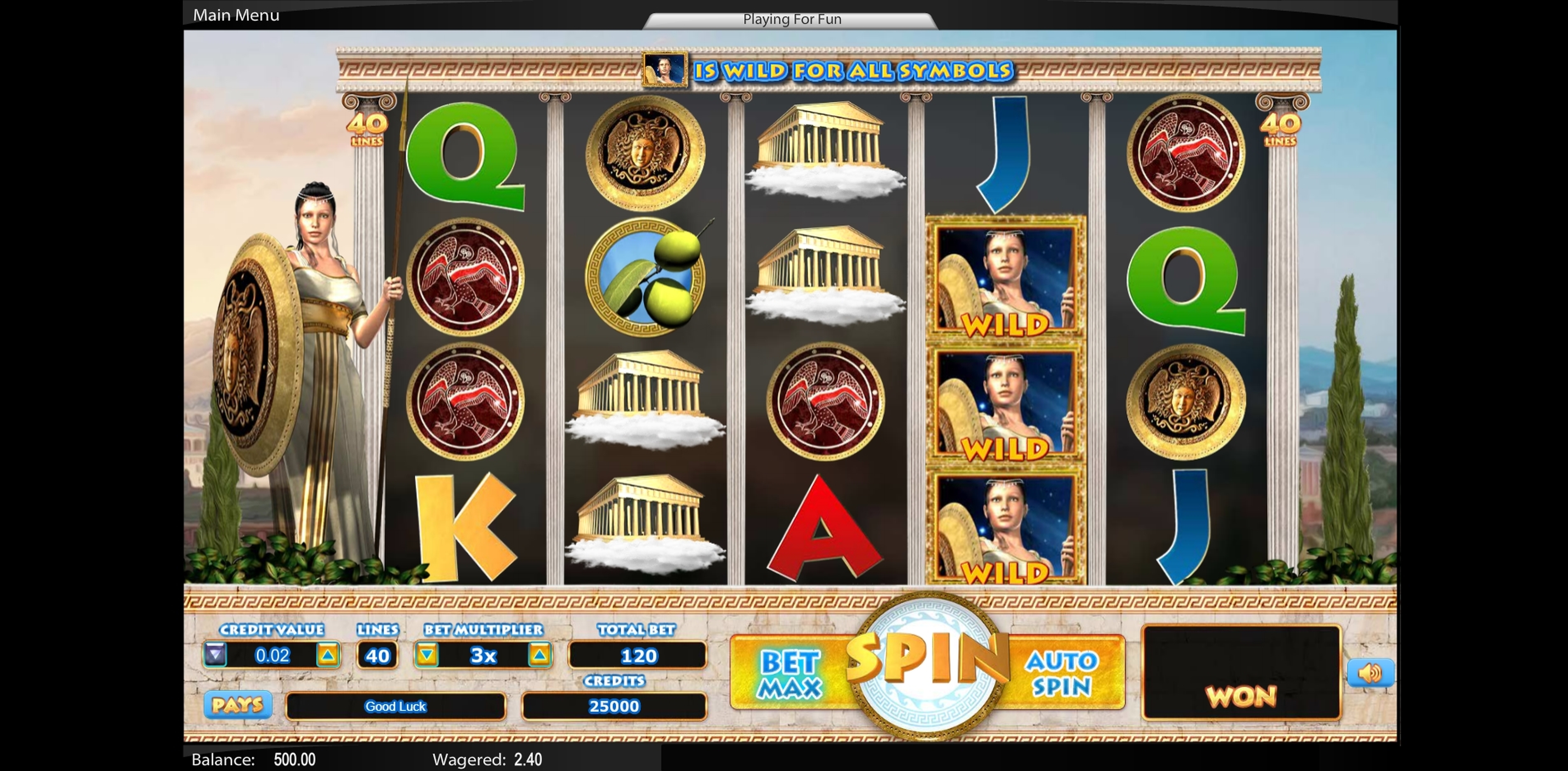 Reels in Athena Slot Game by Top Trend Gaming