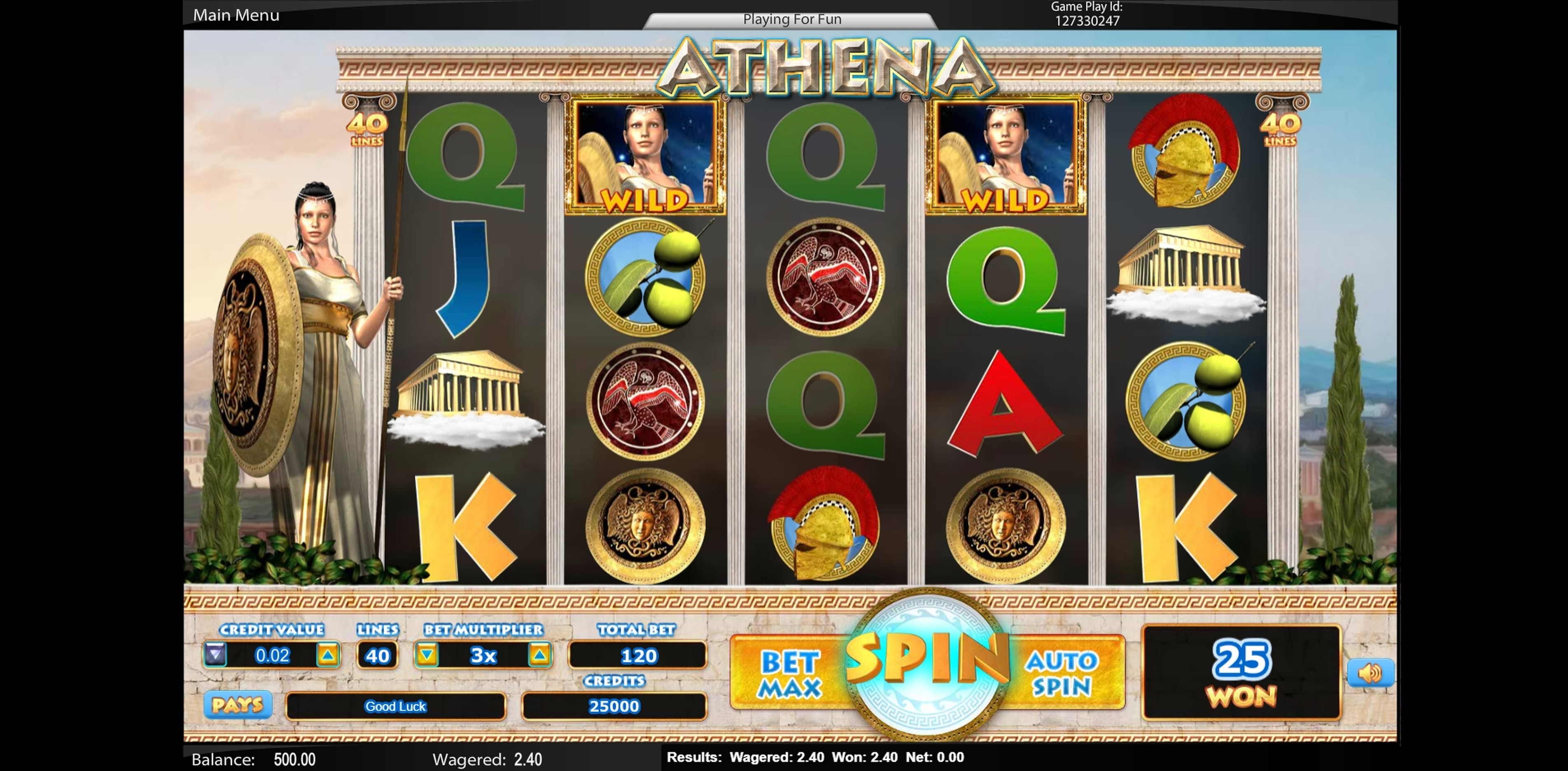 Win Money in Athena Free Slot Game by Top Trend Gaming
