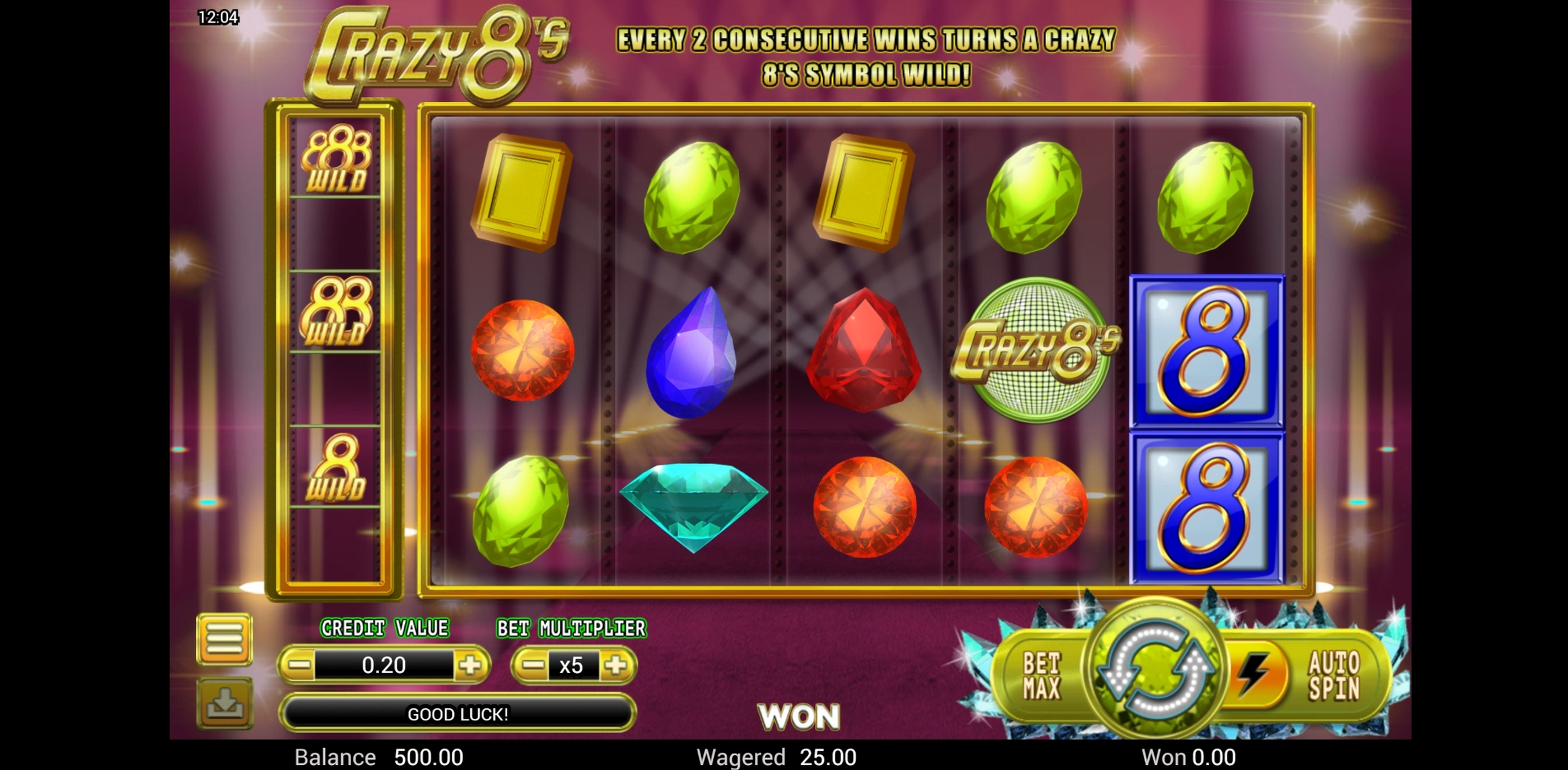 Reels in Crazy 8's Slot Game by Top Trend Gaming