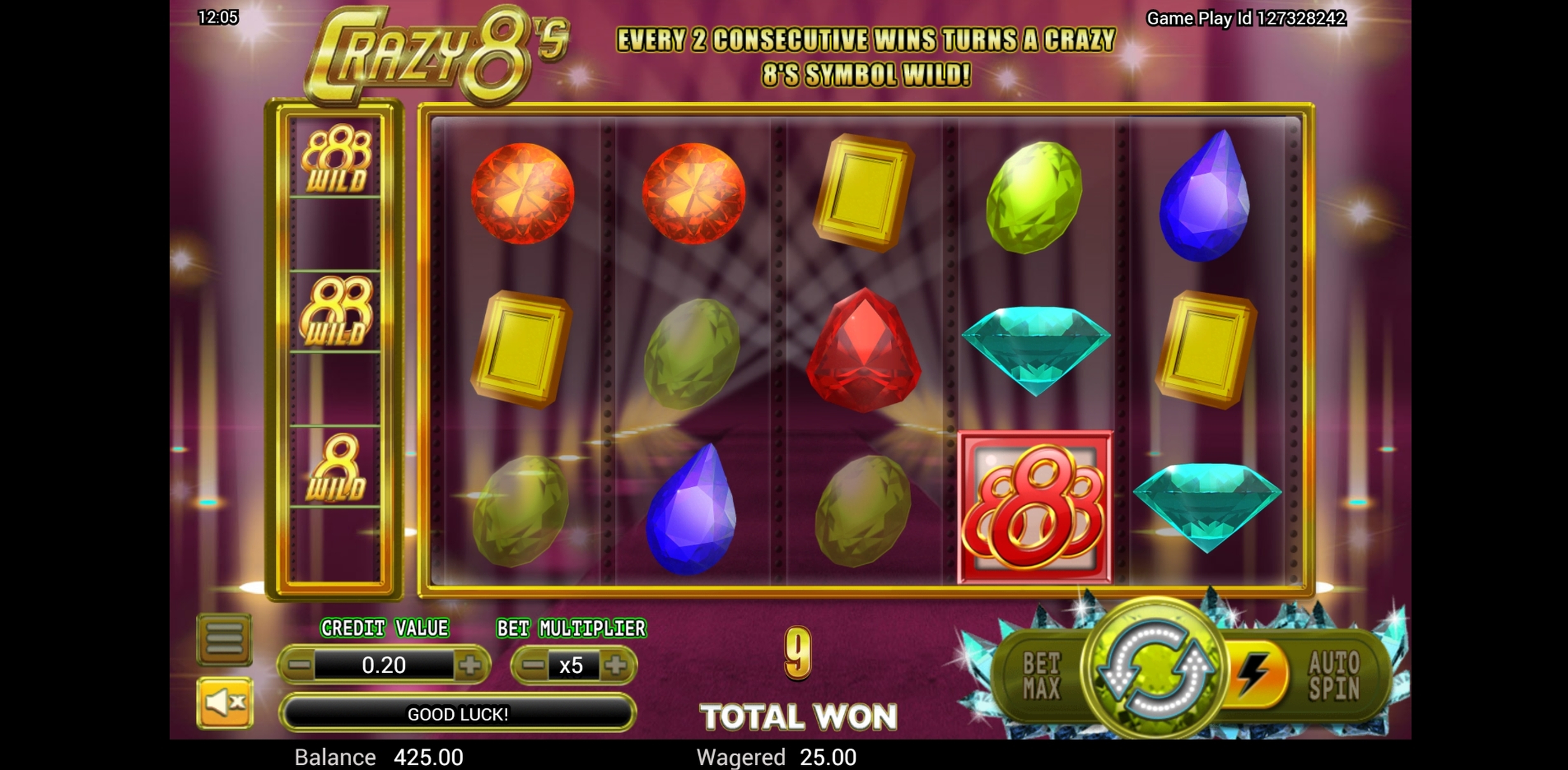 Win Money in Crazy 8's Free Slot Game by Top Trend Gaming