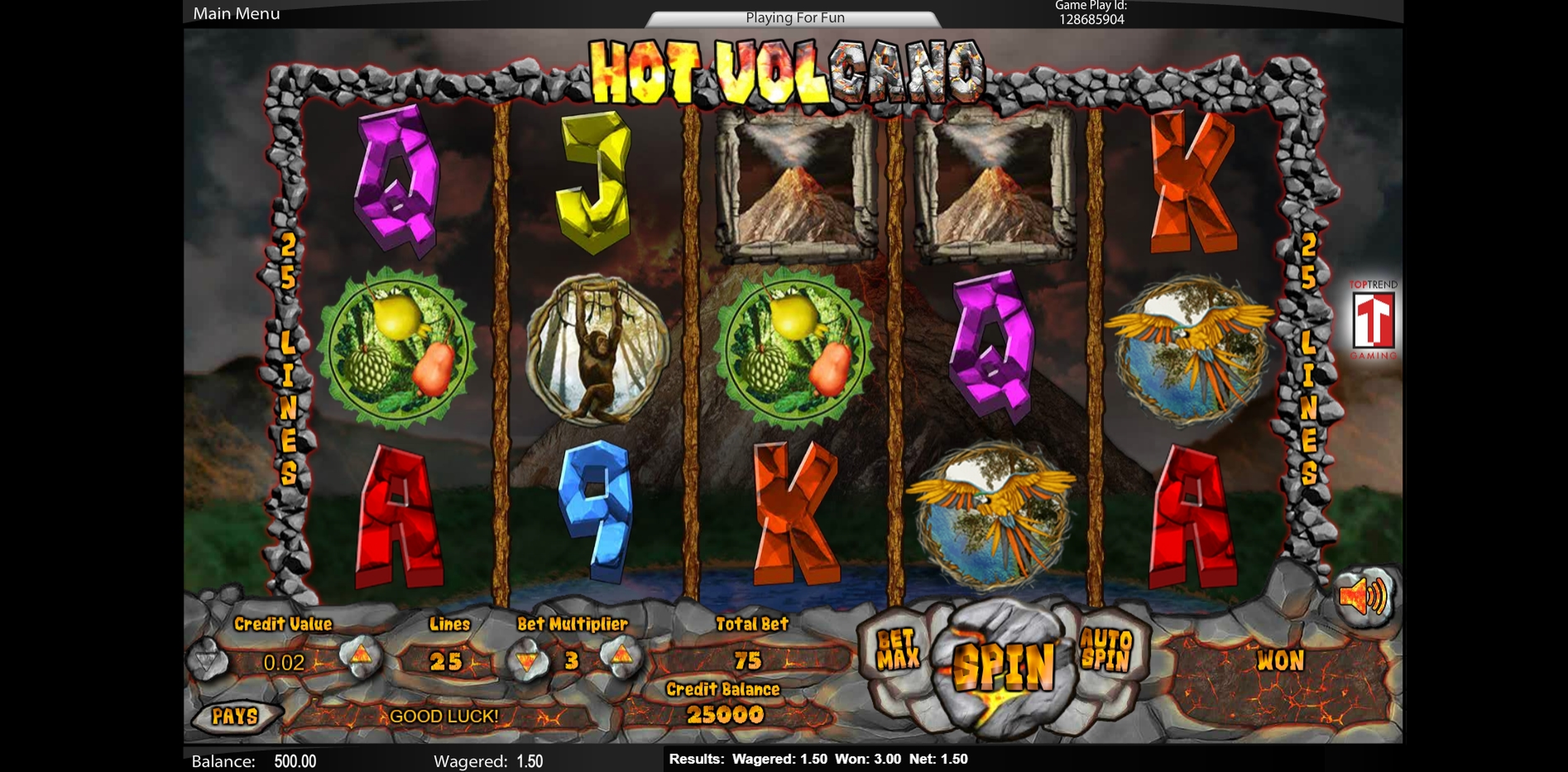 Win Money in Hot Volcano Free Slot Game by Top Trend Gaming