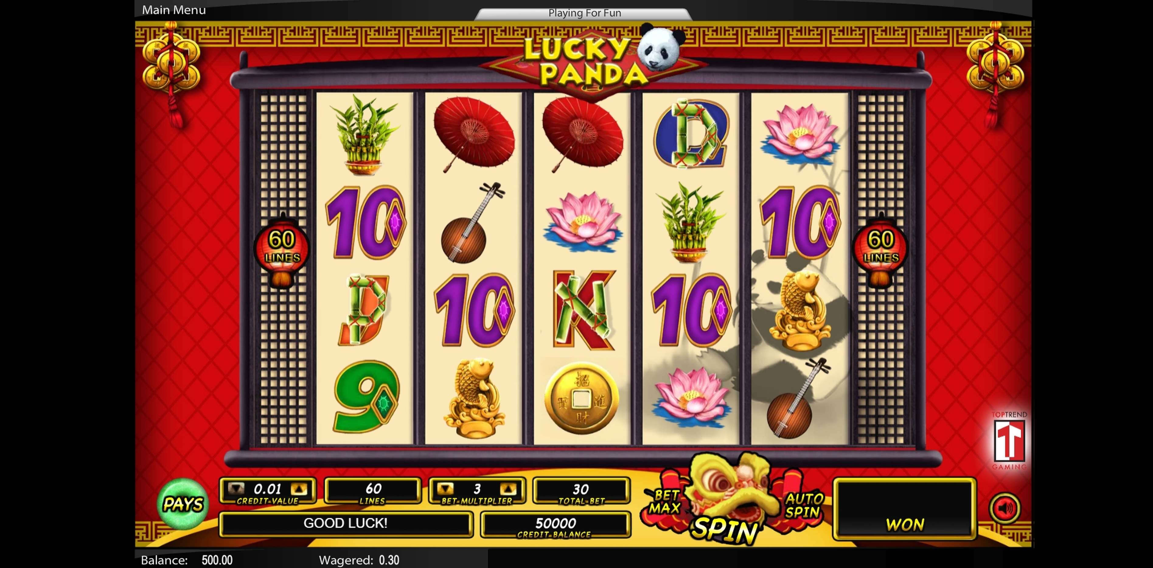 Reels in Lucky Panda (Top Trend Gaming) Slot Game by Top Trend Gaming