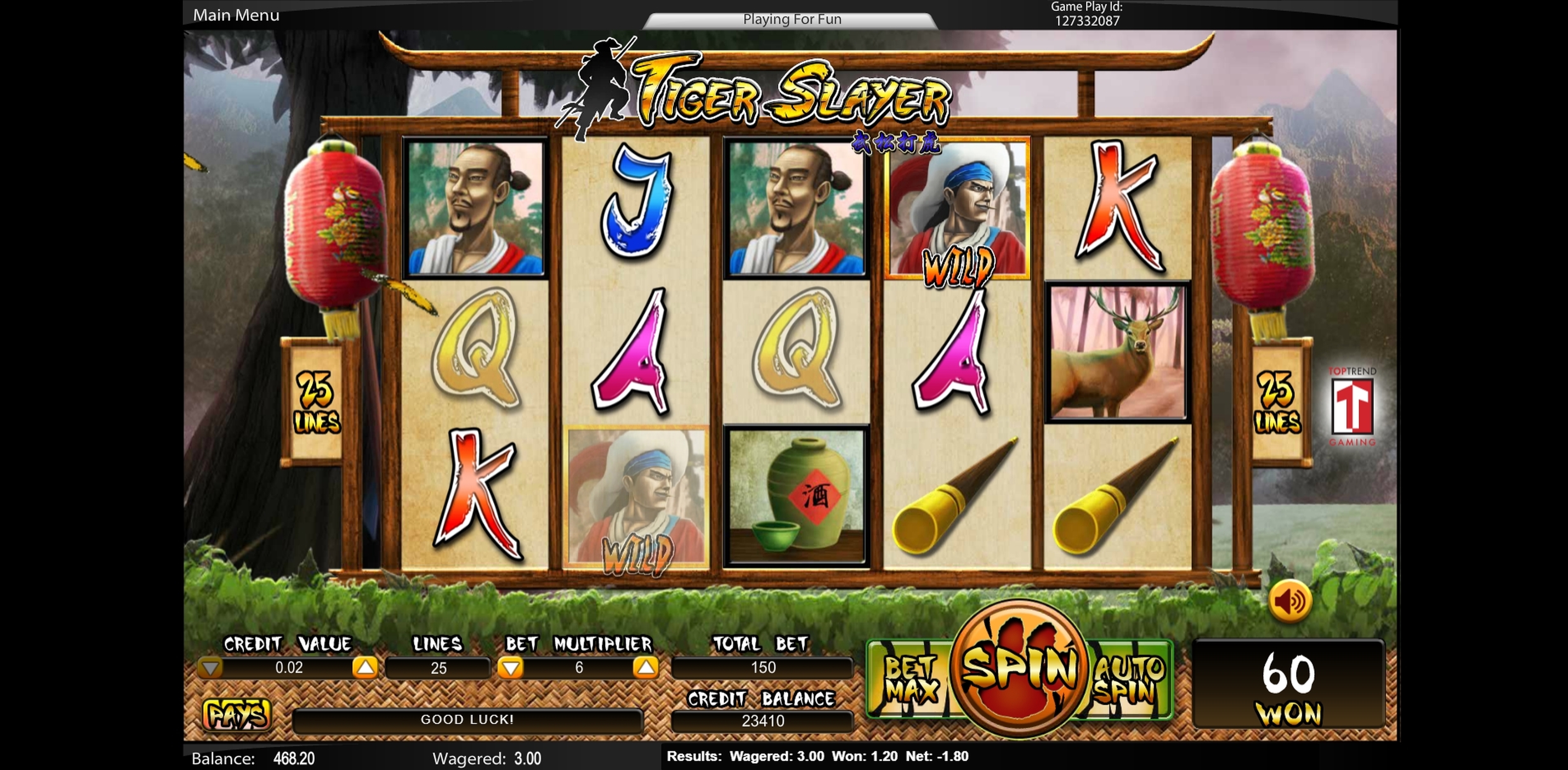 Win Money in Tiger Slayer Free Slot Game by Top Trend Gaming