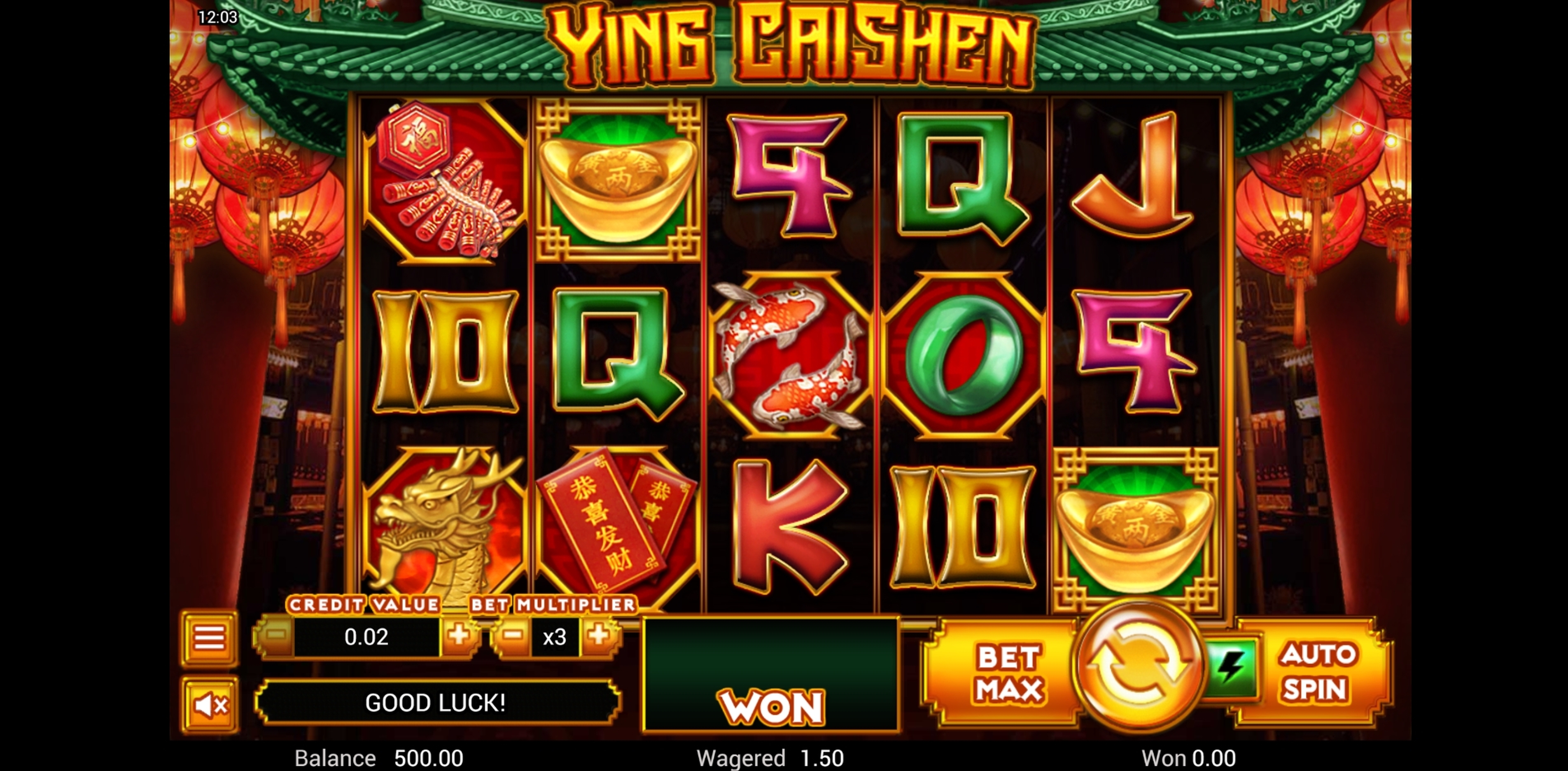 Reels in Ying Cai Shen Slot Game by Top Trend Gaming