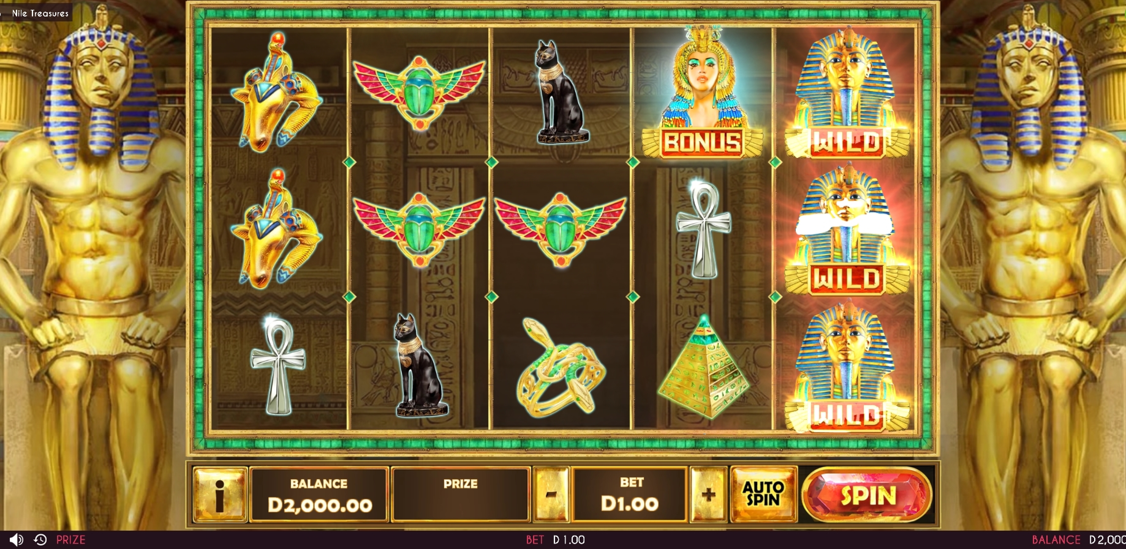 Reels in Nile Treasures Slot Game by Triple Cherry
