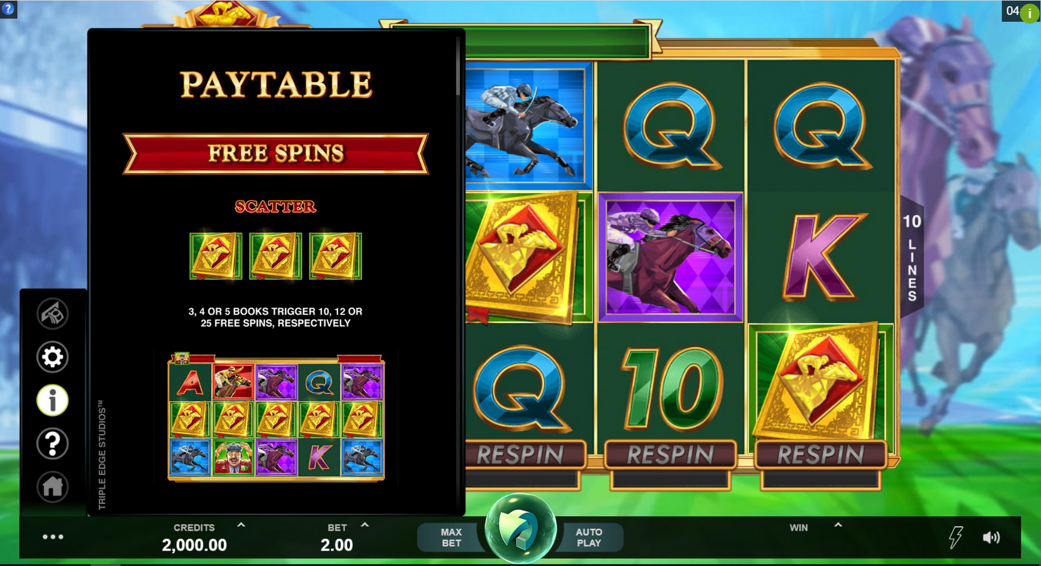 Info of Bookie of Odds Slot Game by Triple Edge Studios