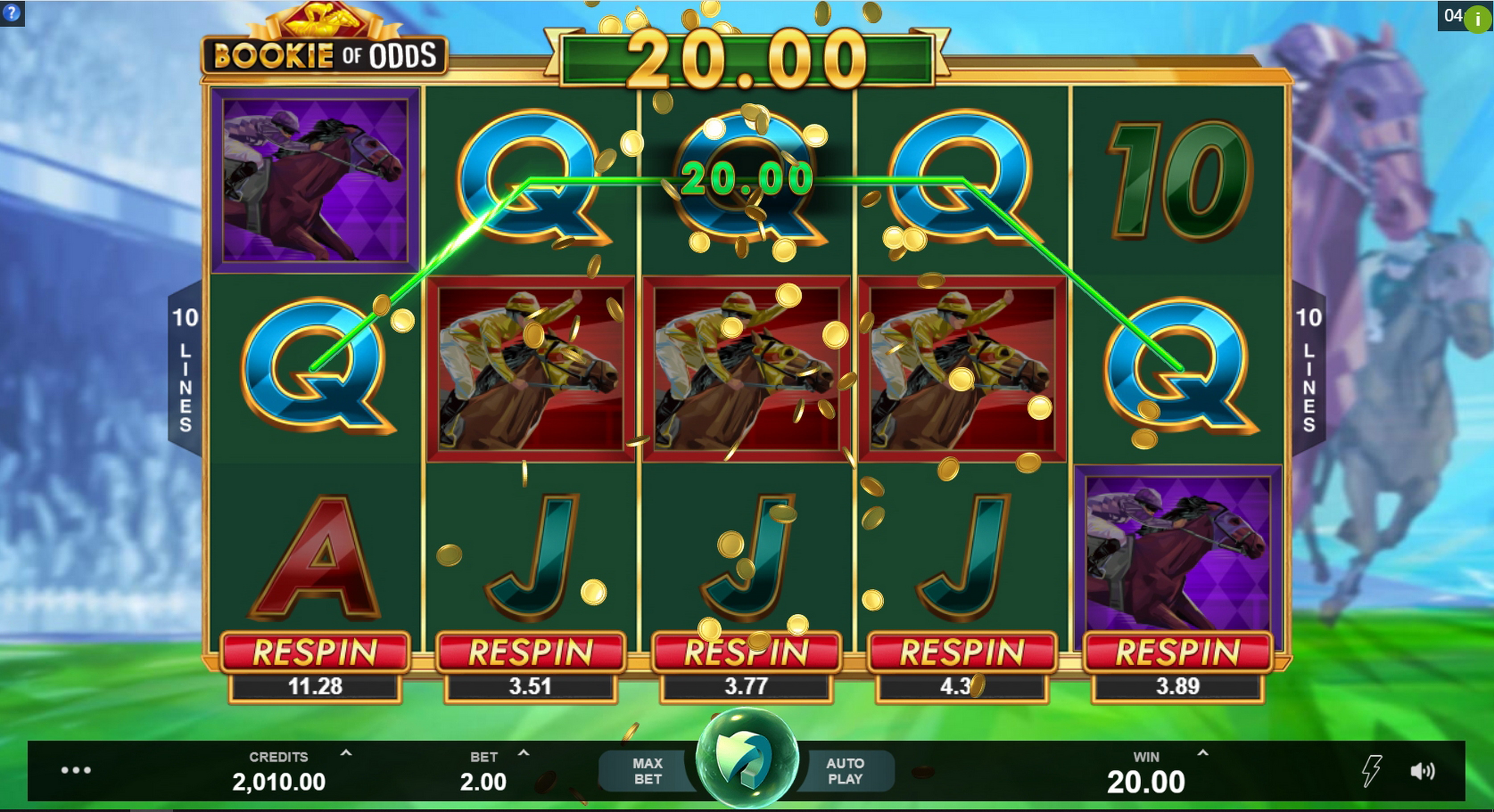 Win Money in Bookie of Odds Free Slot Game by Triple Edge Studios
