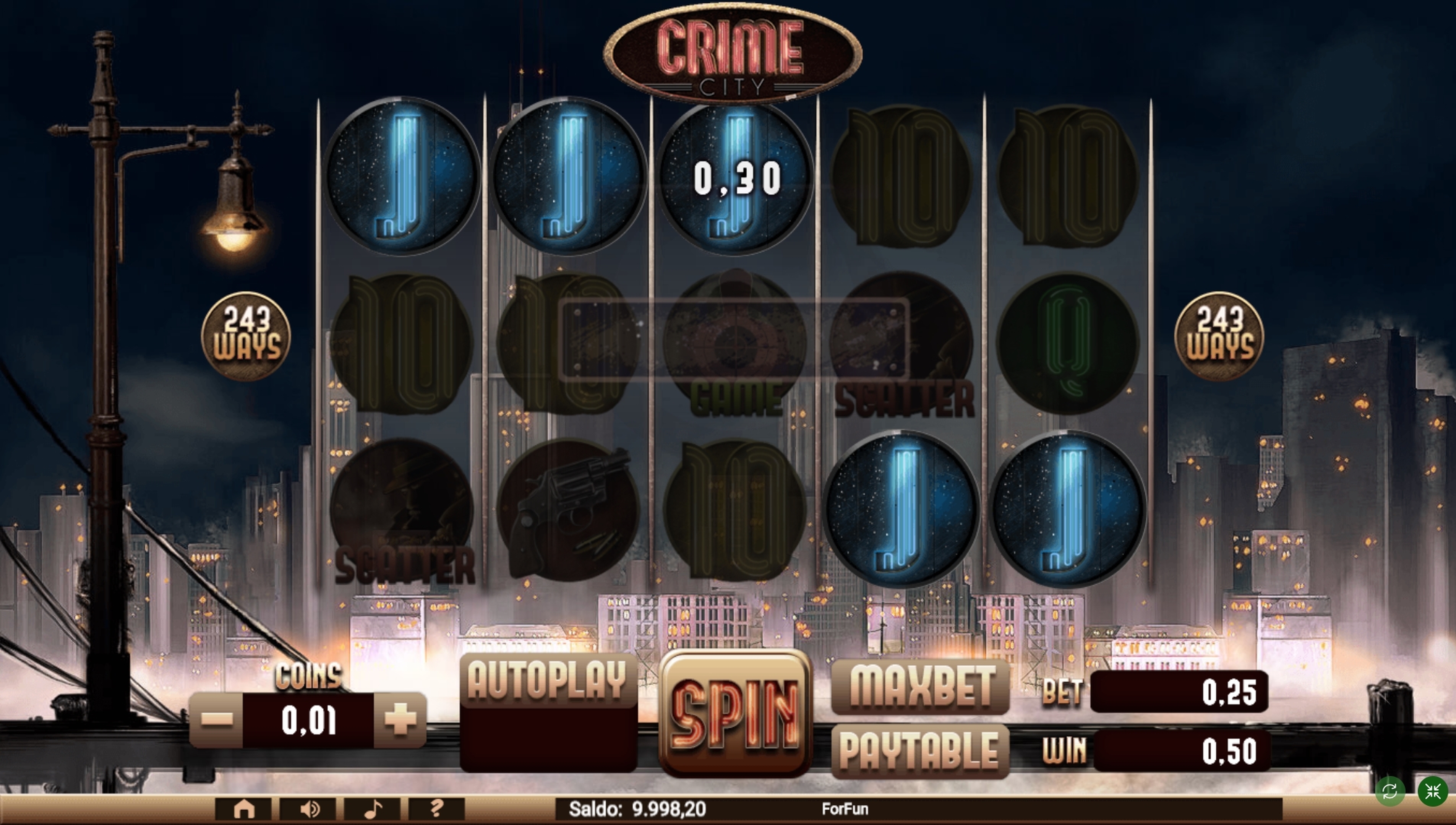 Win Money in Crime City Free Slot Game by Tuko Productions