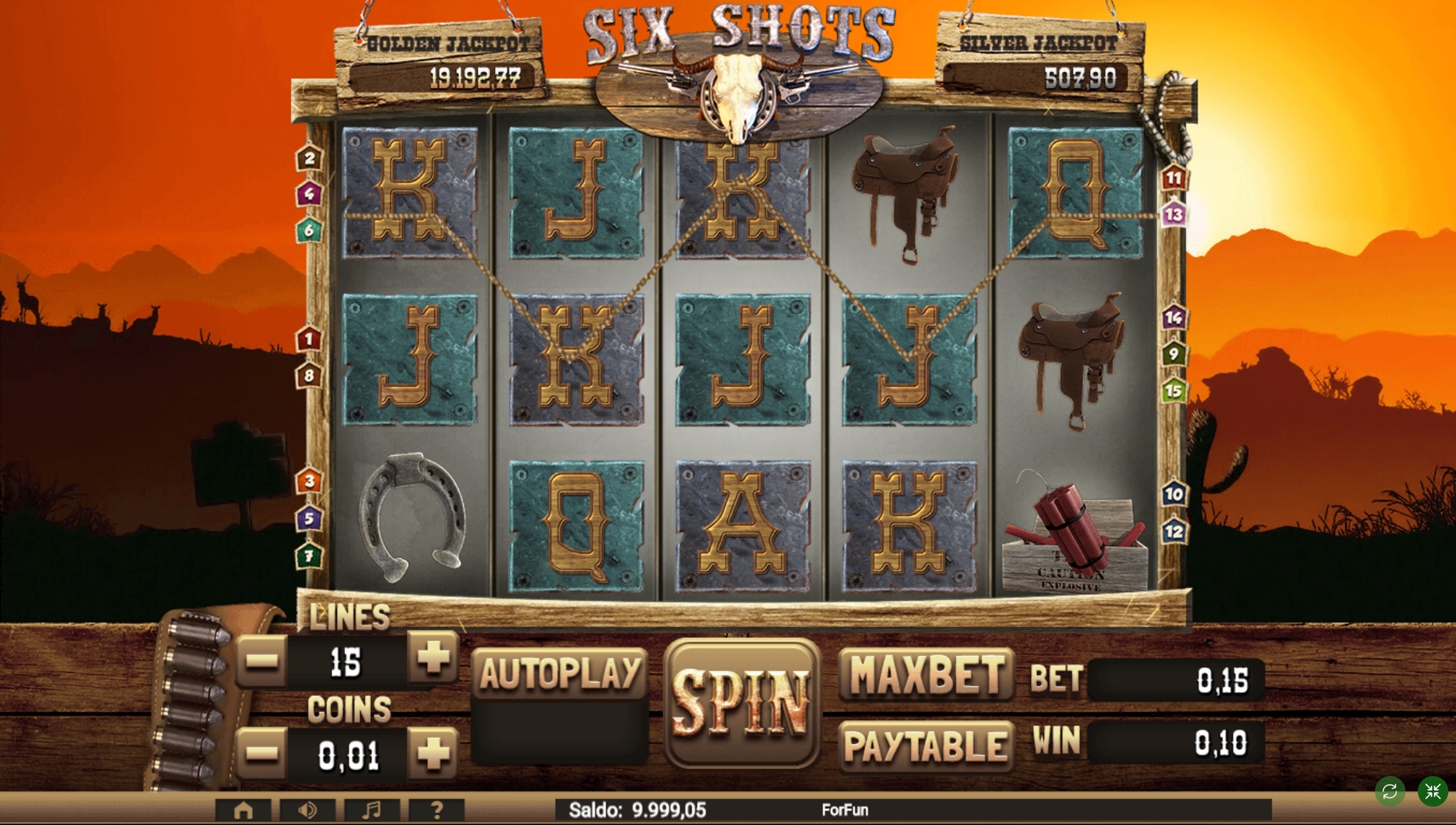 Win Money in Six Shots Free Slot Game by Tuko Productions