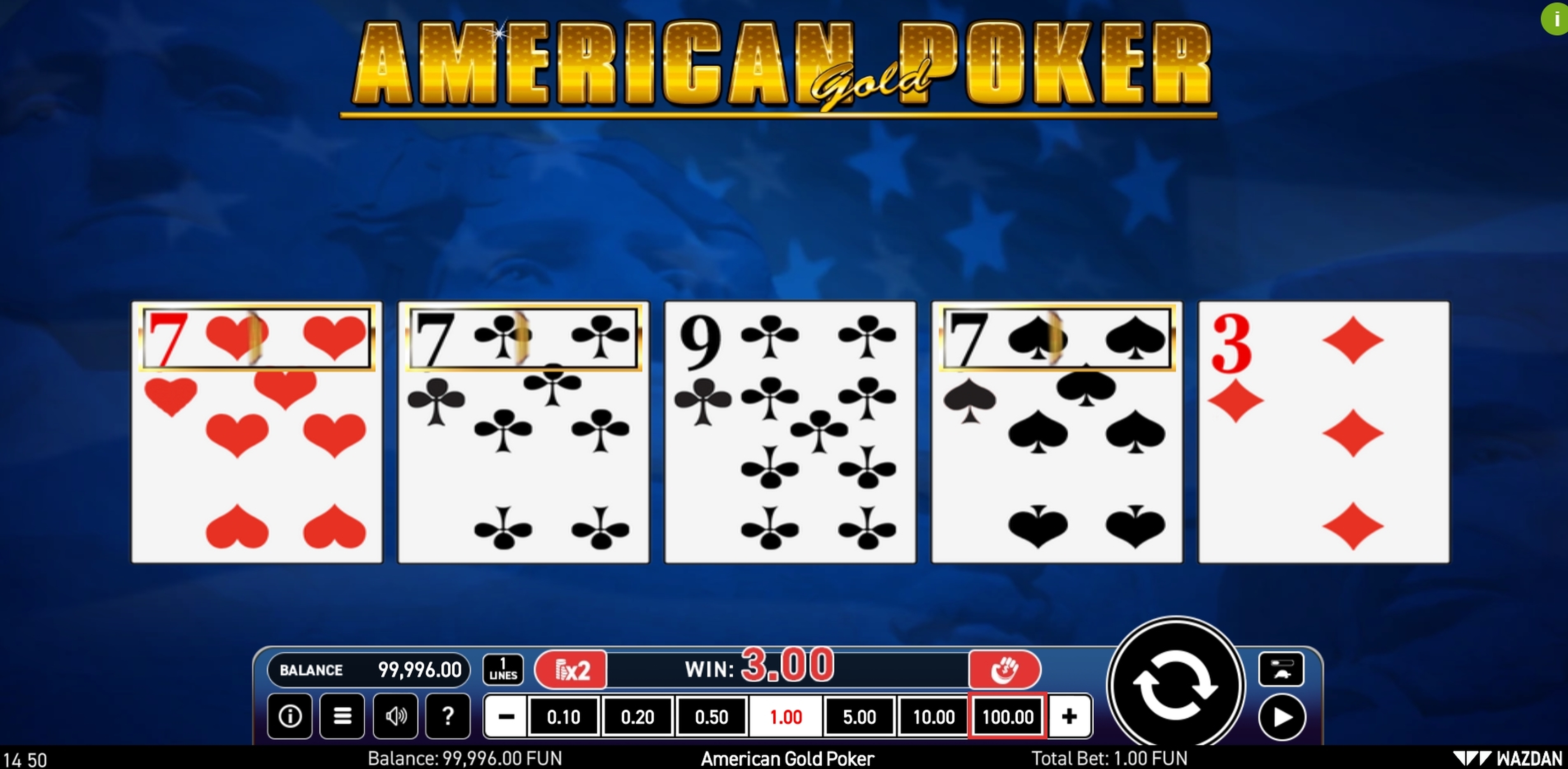 Win Money in American Gold Poker Free Slot Game by Wazdan