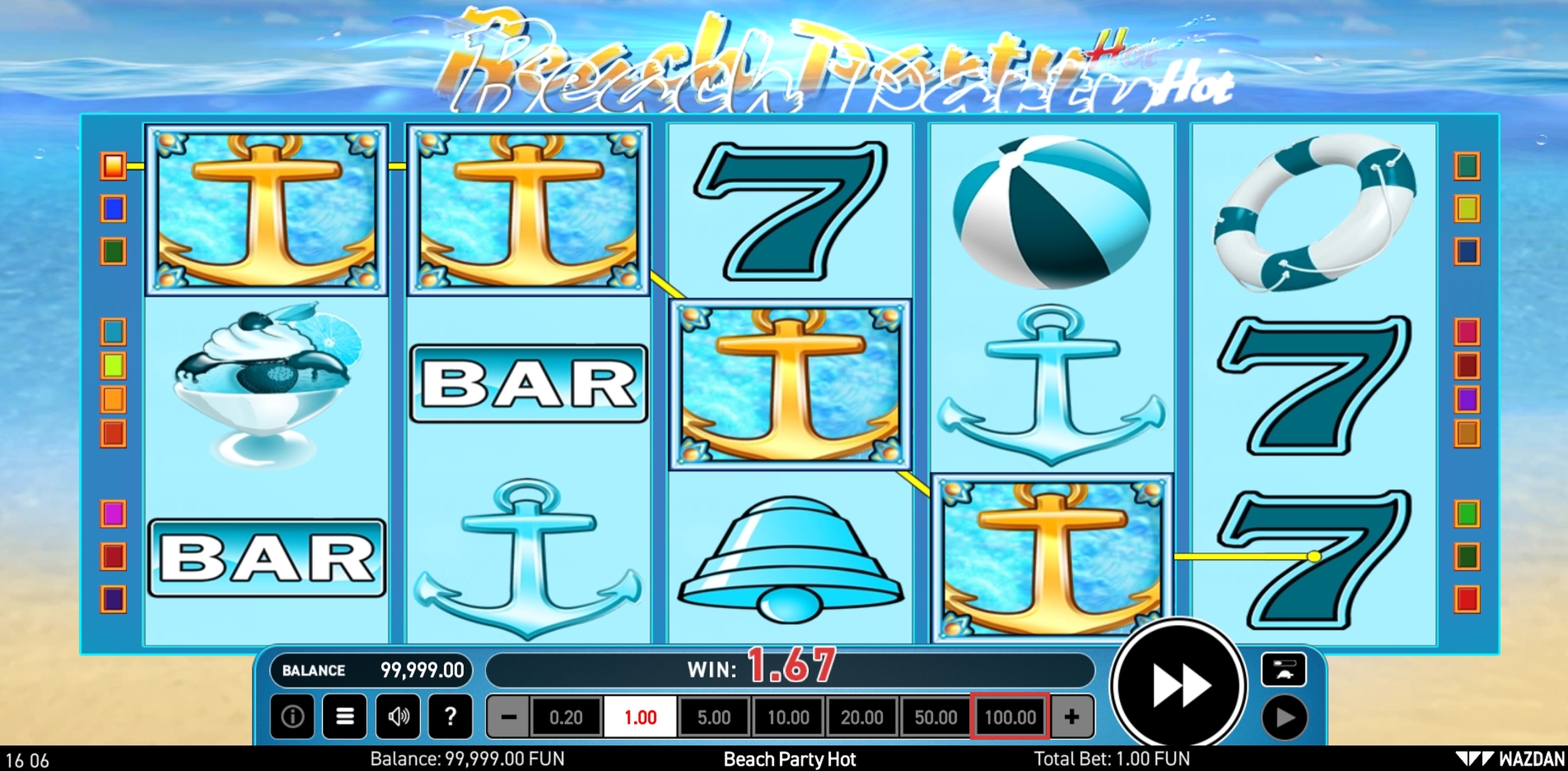 Win Money in Beach Party Hot Free Slot Game by Wazdan