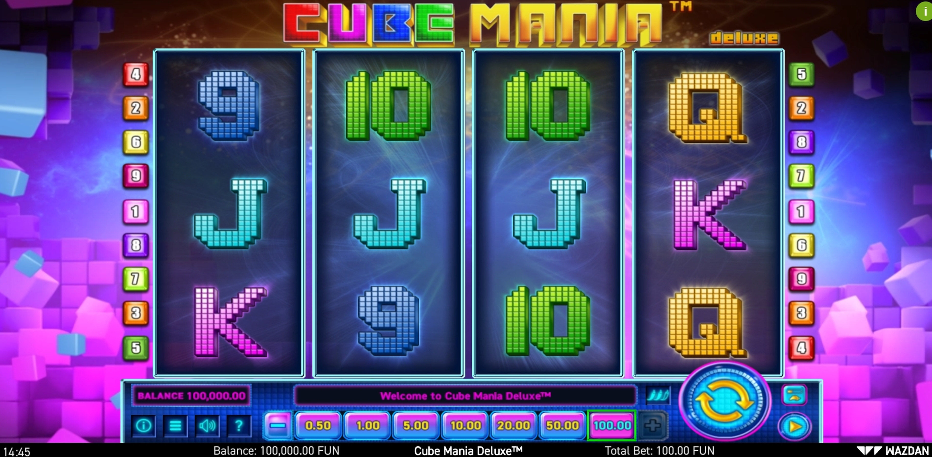 Reels in Cube Mania Deluxe Slot Game by Wazdan