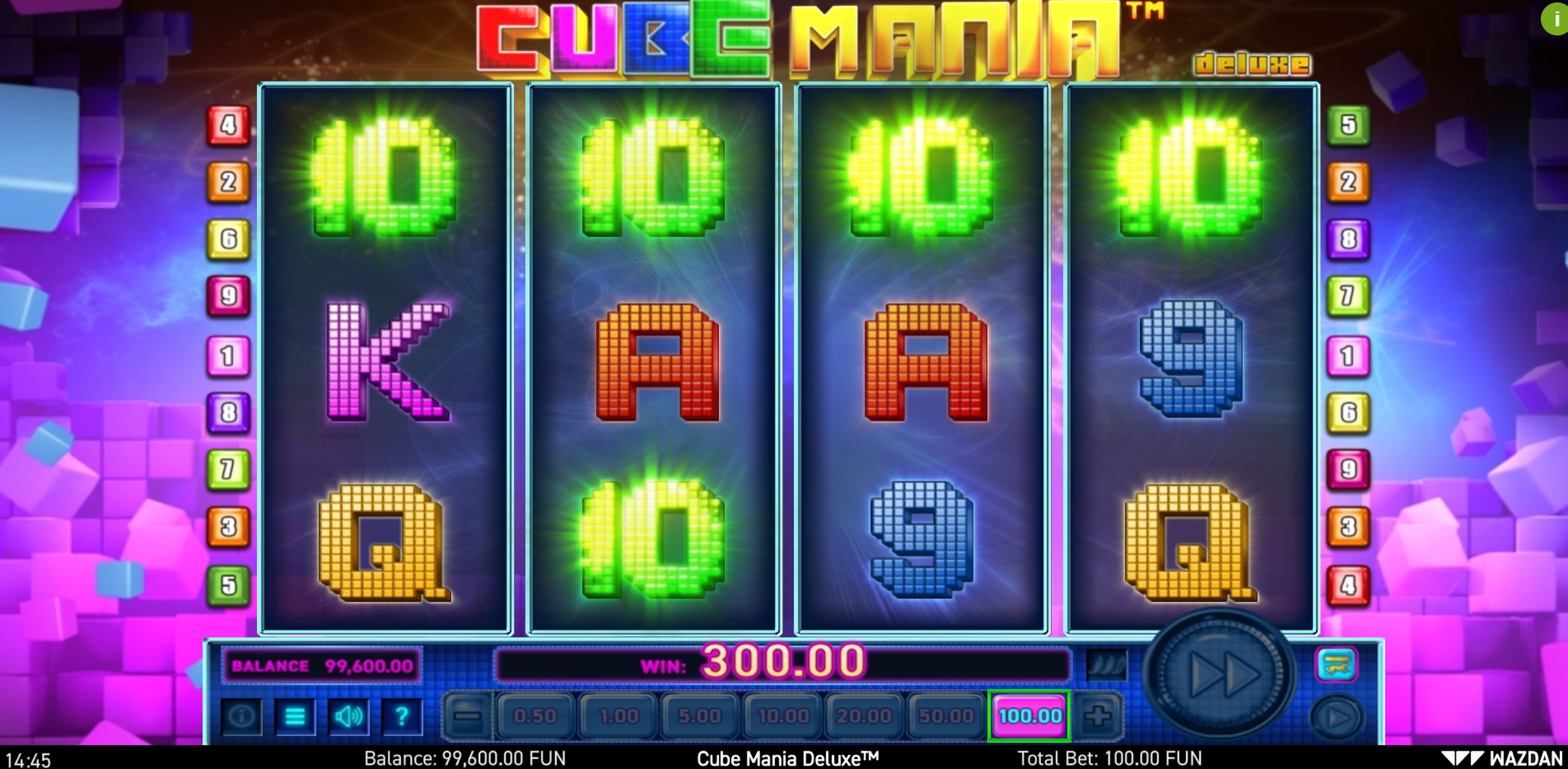 Win Money in Cube Mania Deluxe Free Slot Game by Wazdan