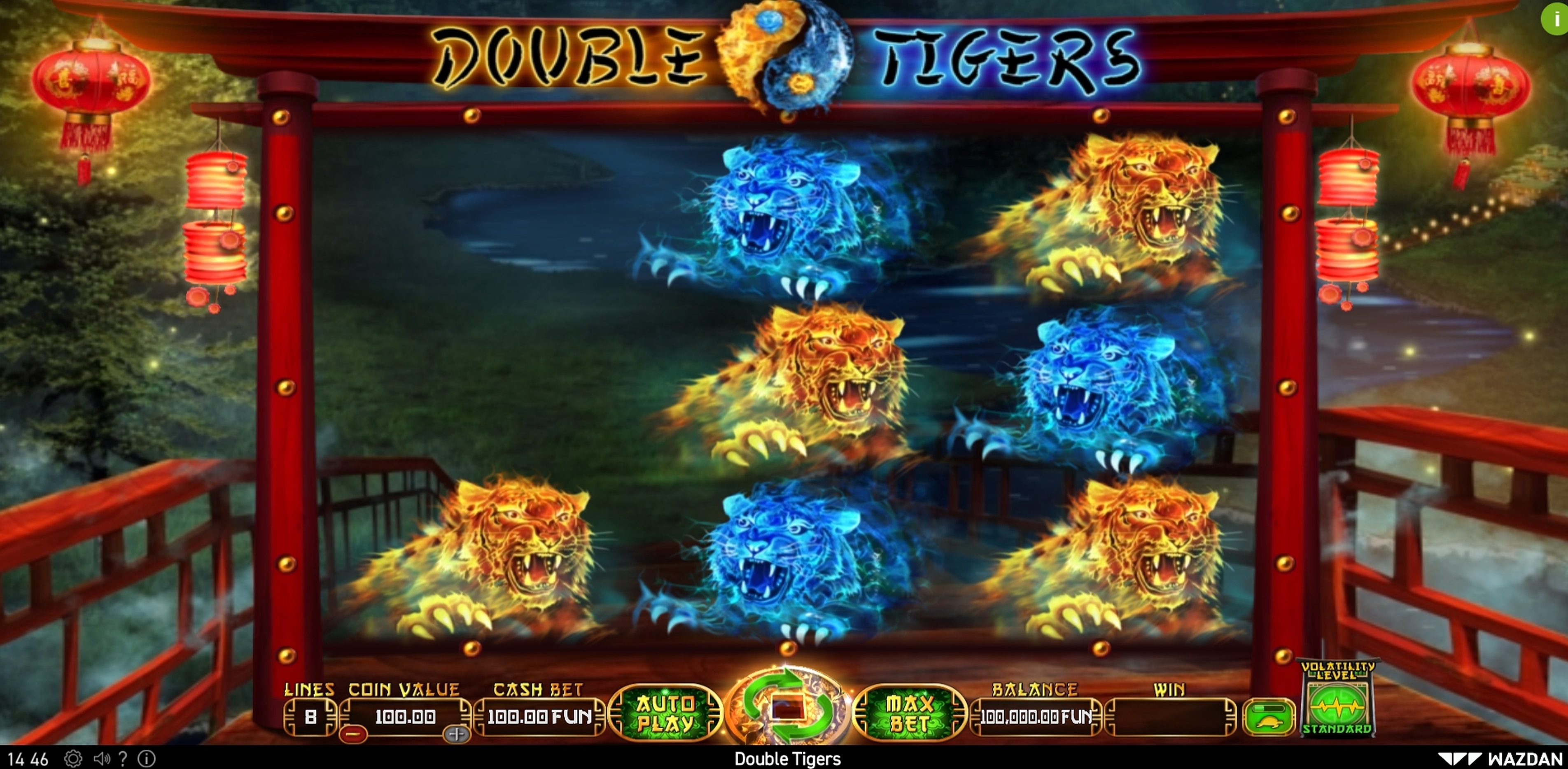 Reels in Double Tigers Slot Game by Wazdan