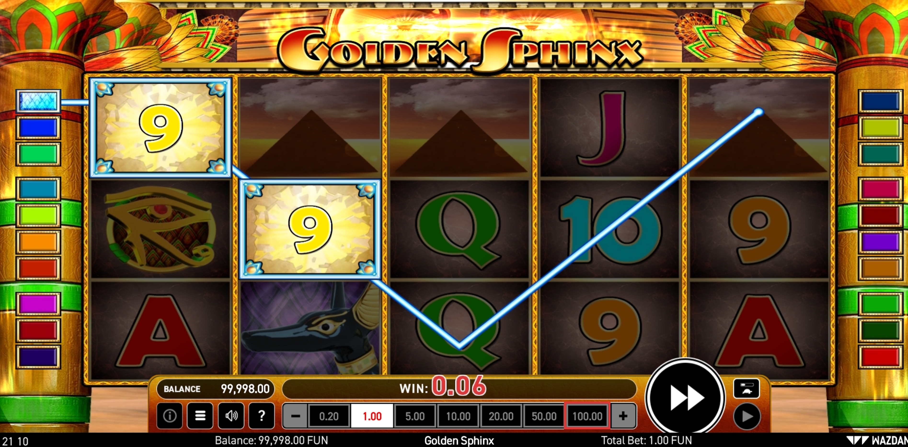Win Money in Golden Sphinx Free Slot Game by Wazdan