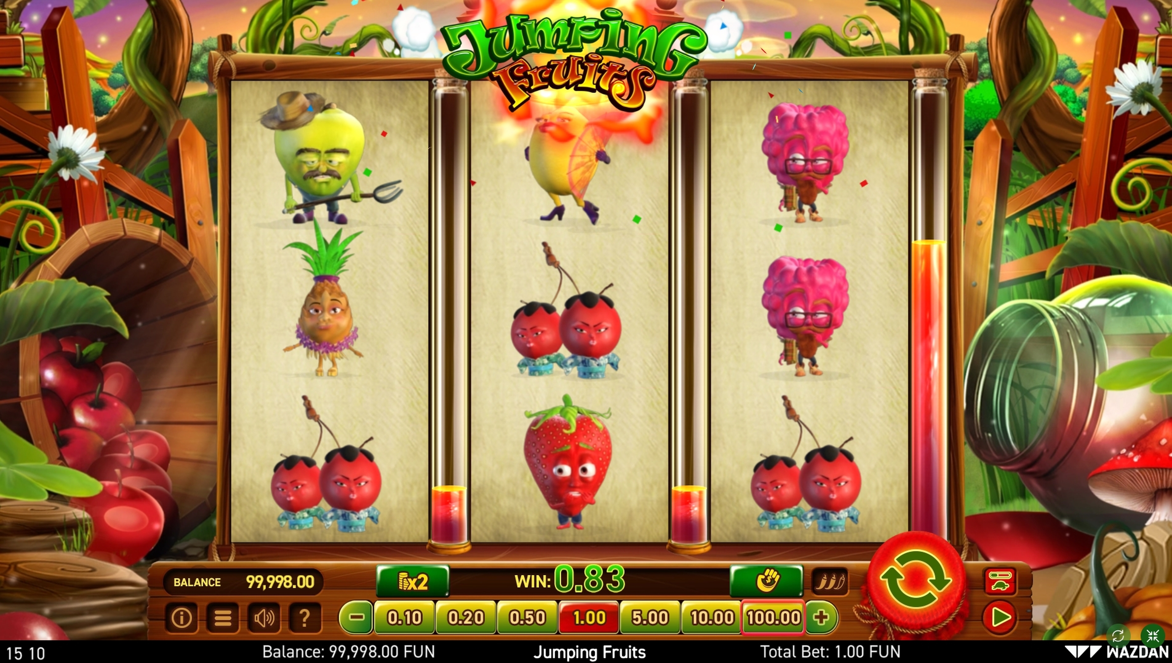 Win Money in Jumping Fruits Free Slot Game by Wazdan