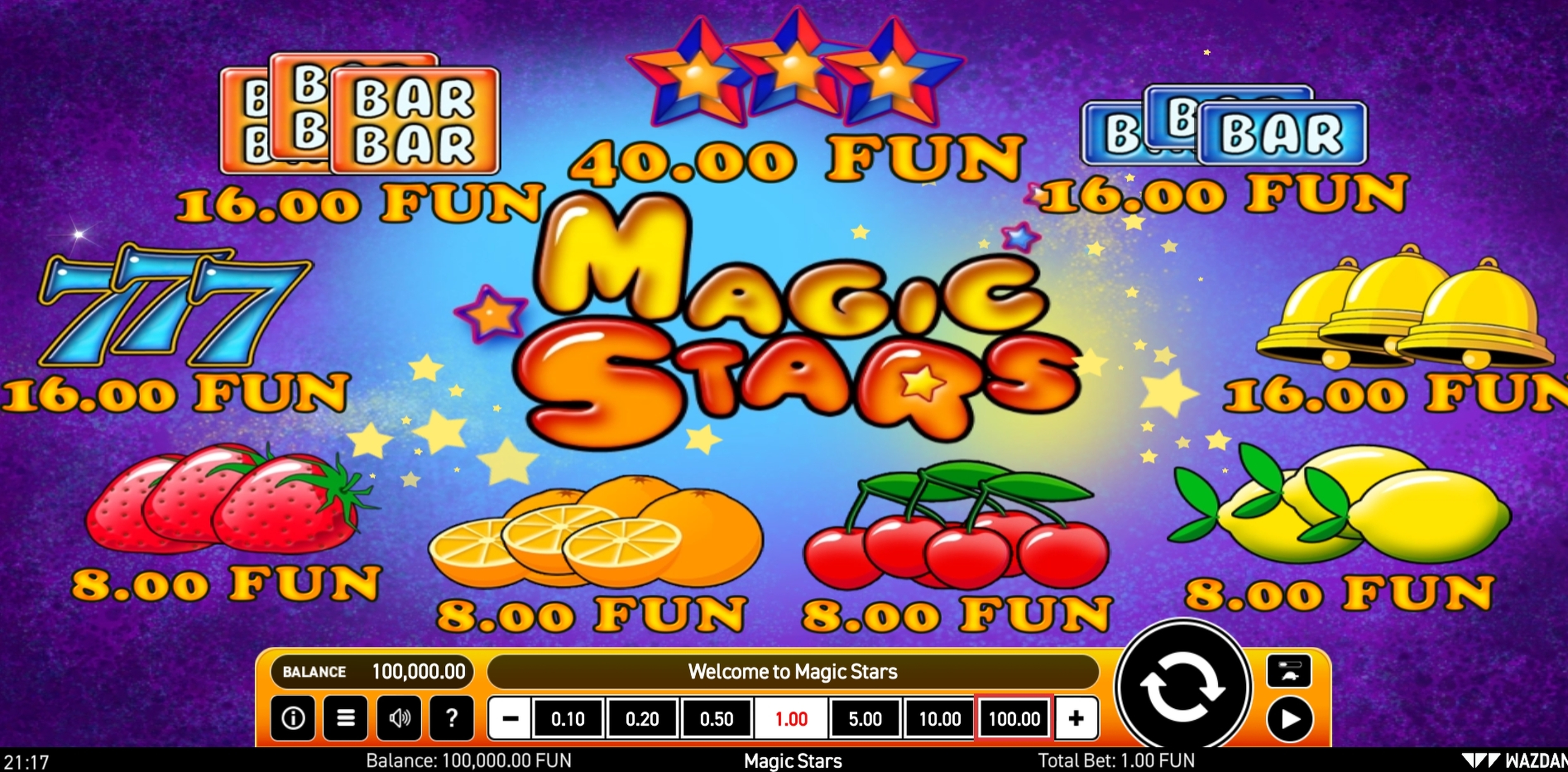 Info of Magic Stars Slot Game by Wazdan