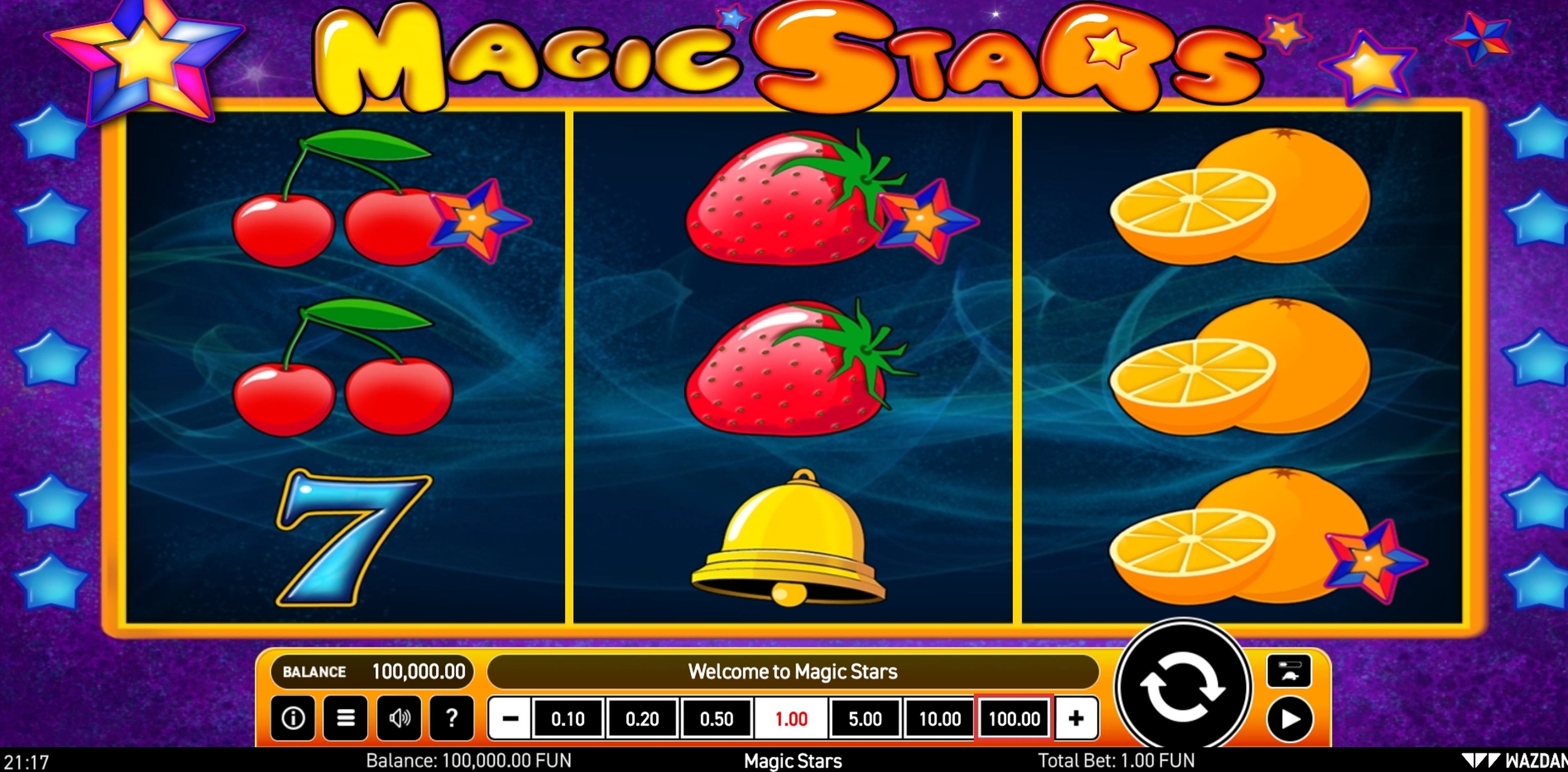Reels in Magic Stars Slot Game by Wazdan