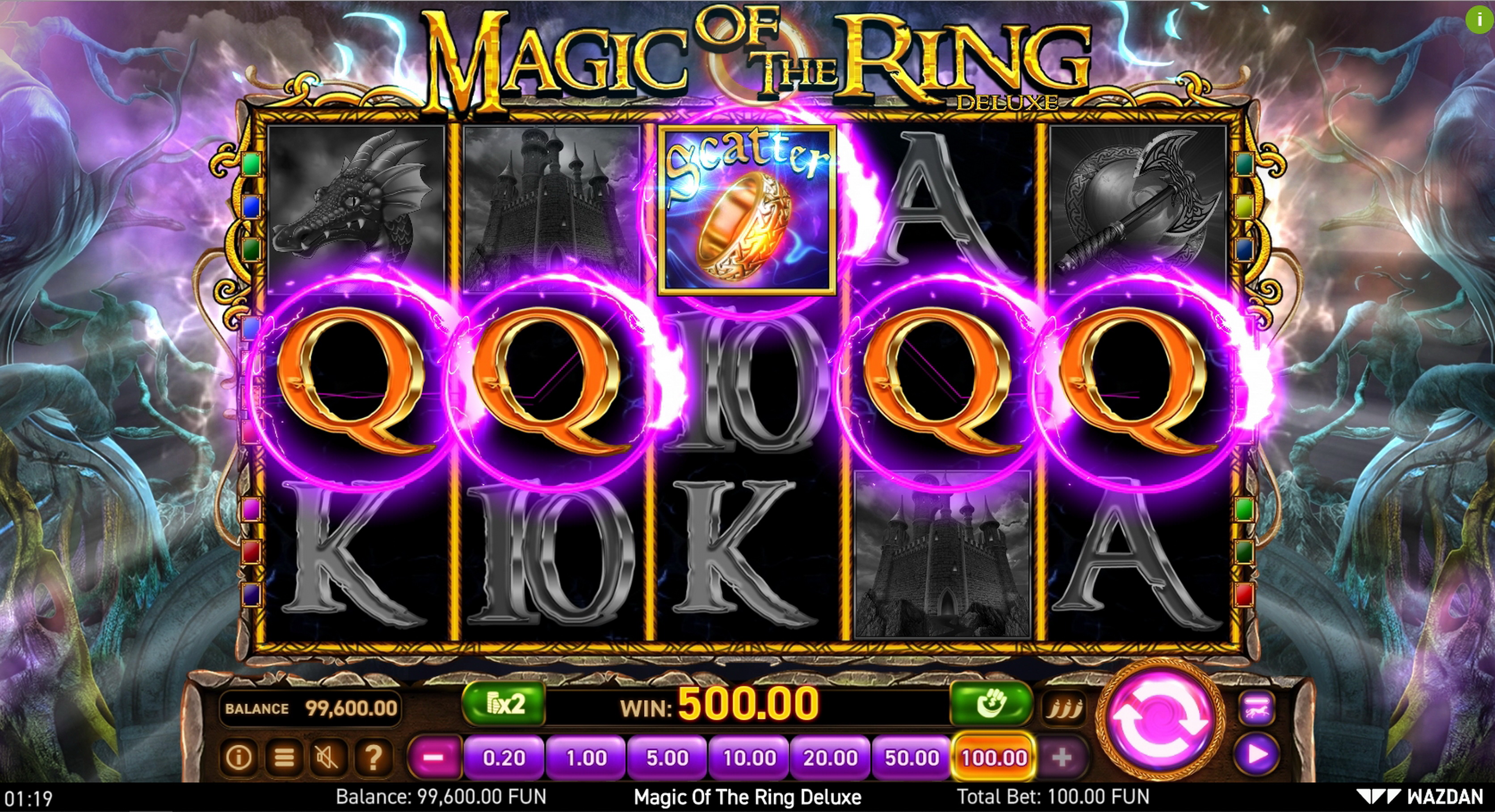 Win Money in Magic of the Ring Deluxe Free Slot Game by Wazdan