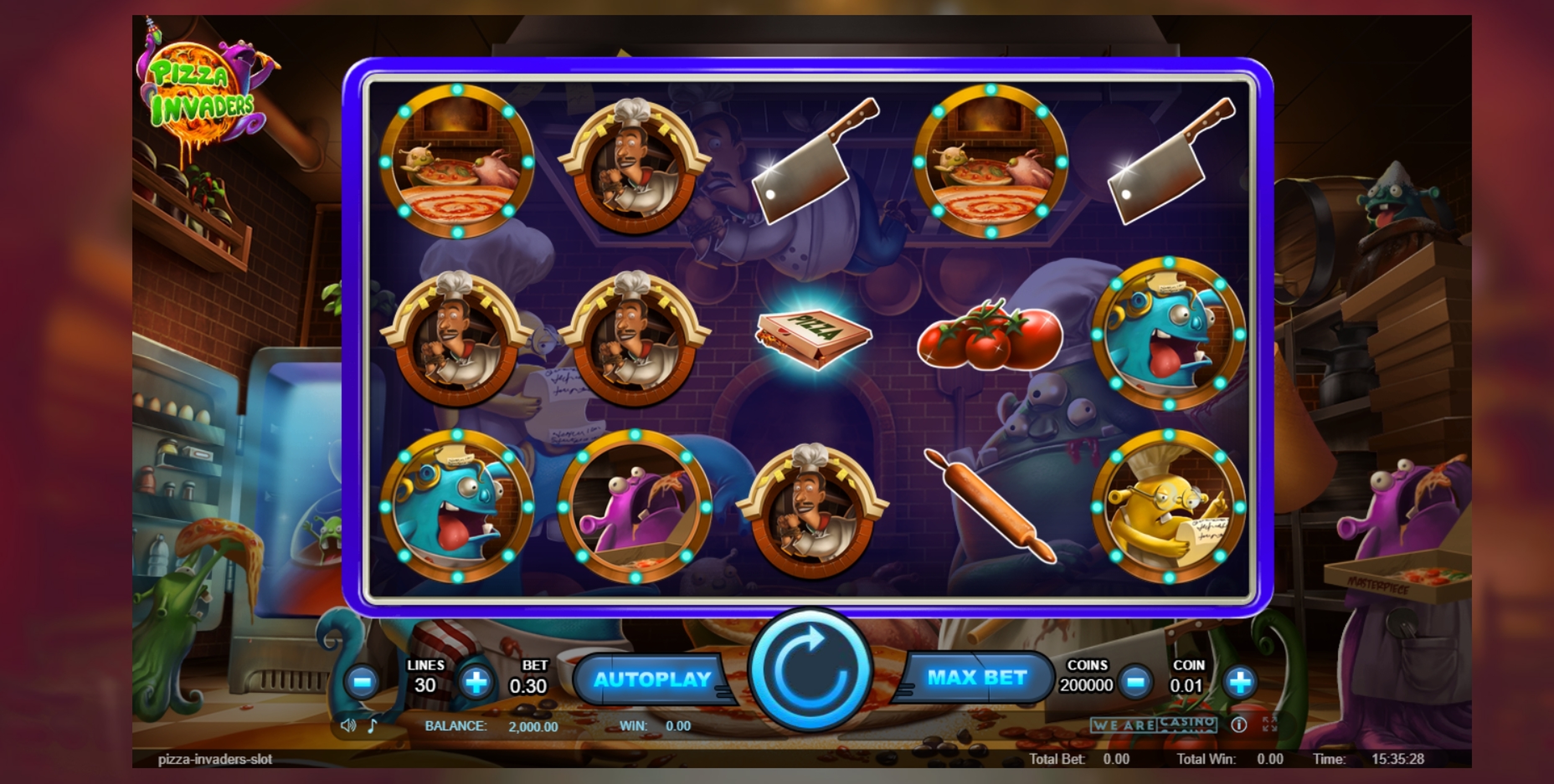 Reels in Pizza Invaders Slot Game by We Are Casino