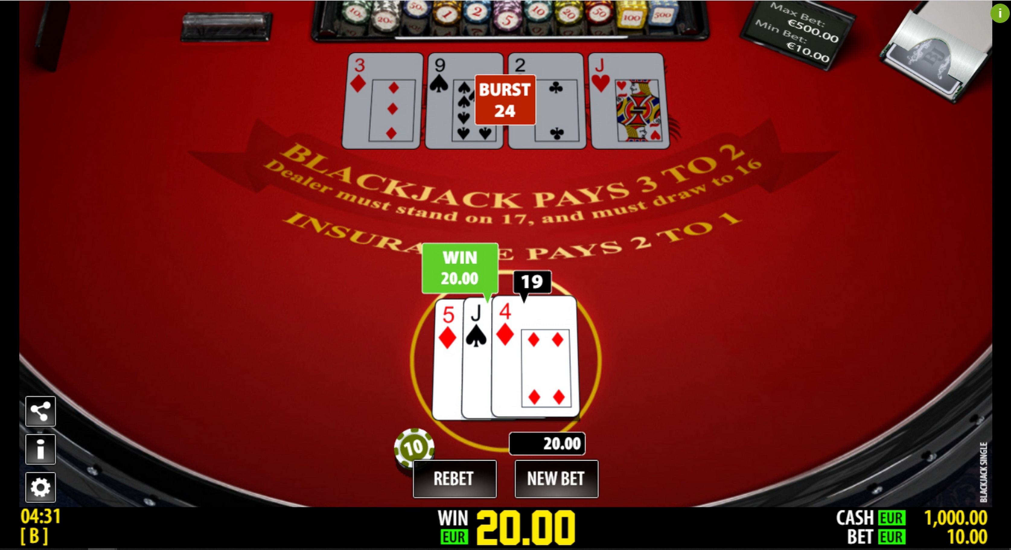 Win Money in BlackJack Single Pprivee Free Slot Game by World Match