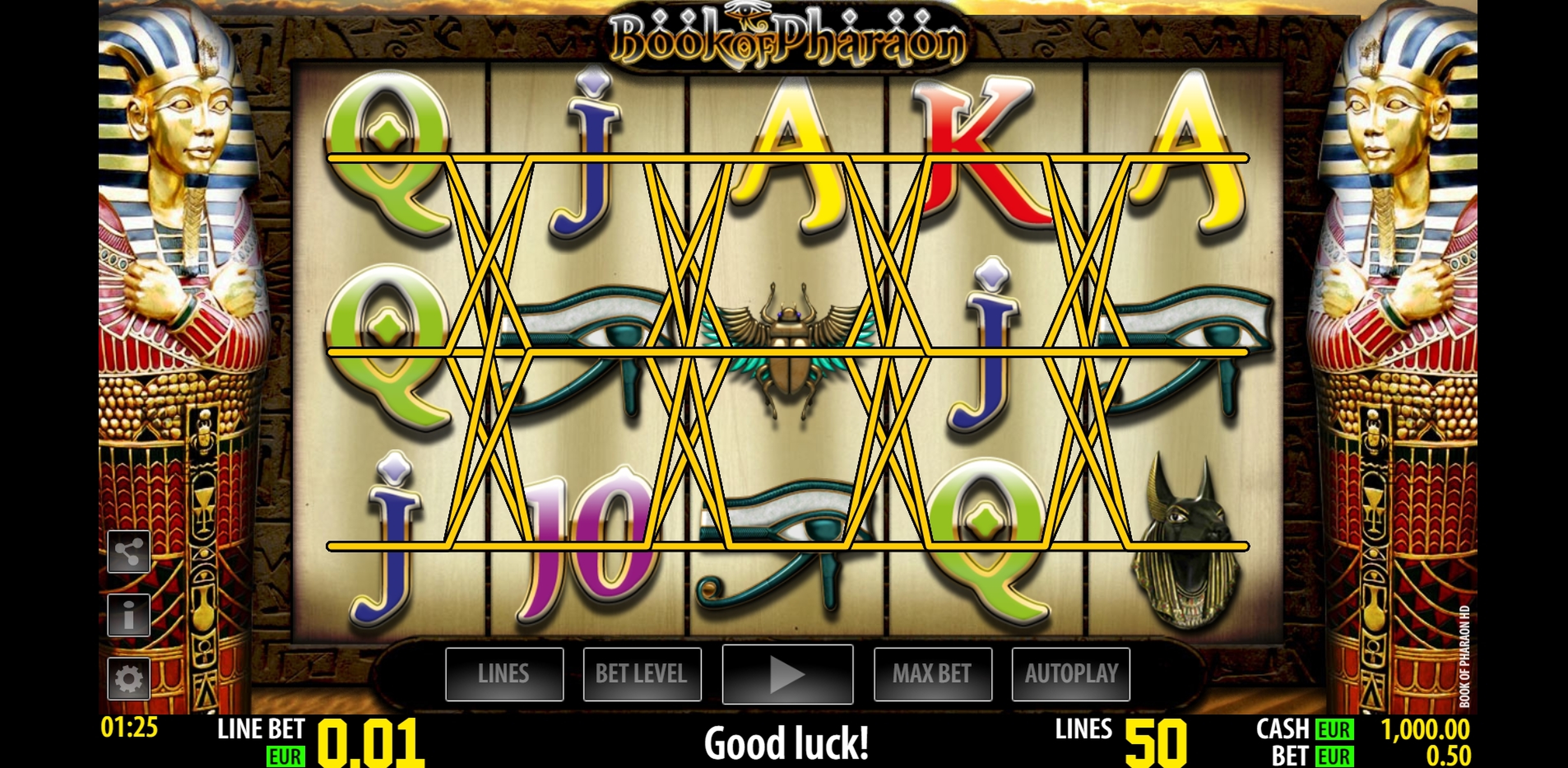 Reels in Book of Pharaon HD Slot Game by World Match