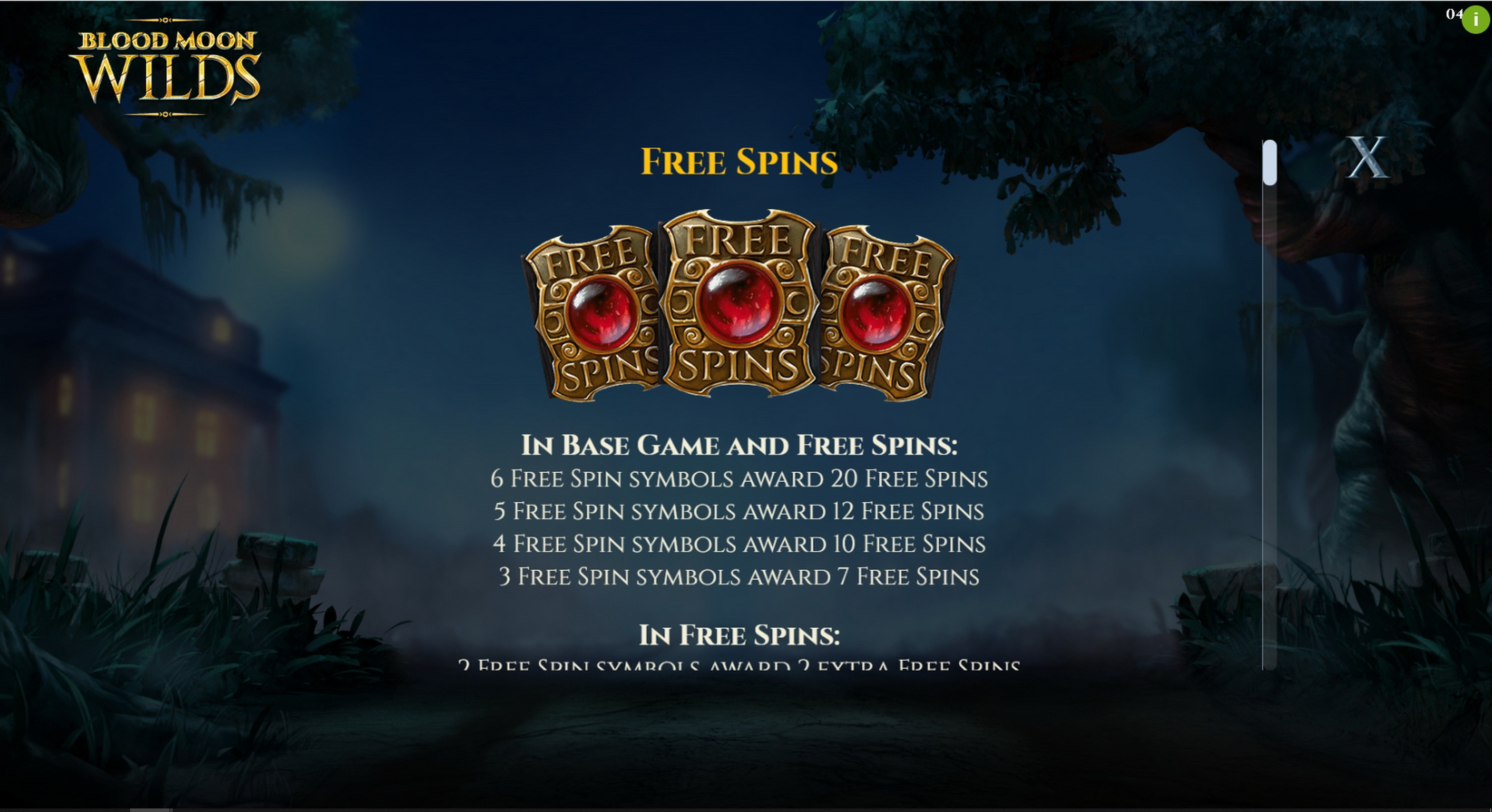 Info of Blood Moon Wilds Slot Game by Yggdrasil Gaming
