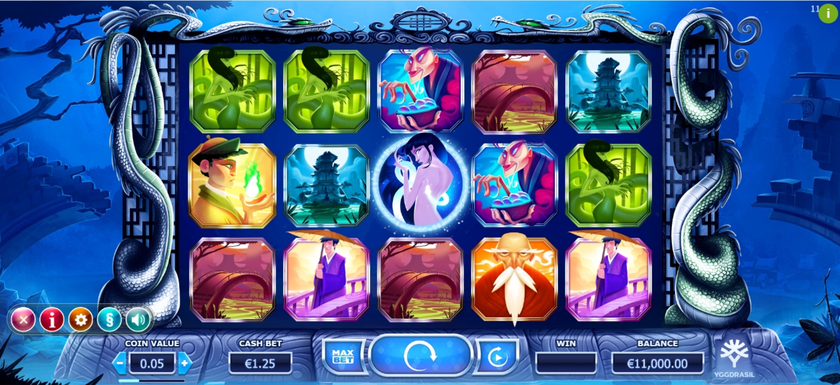 Reels in Legend of the White Snake Lady Slot Game by Yggdrasil Gaming