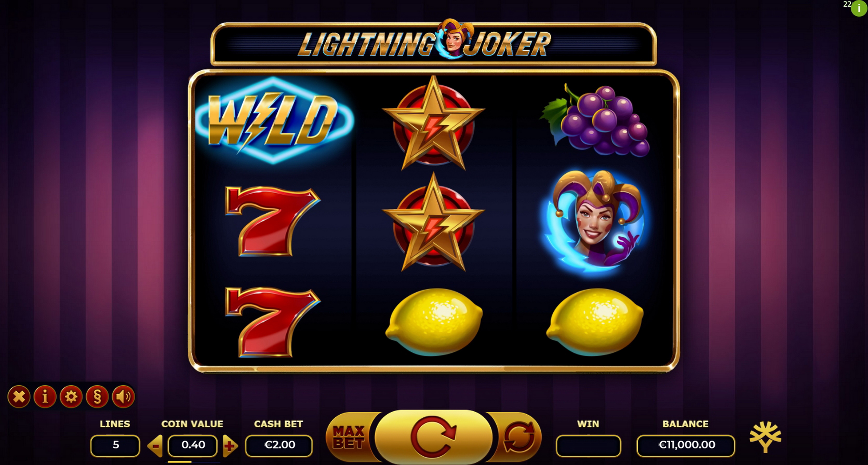 Reels in Lightning Joker Slot Game by Yggdrasil Gaming