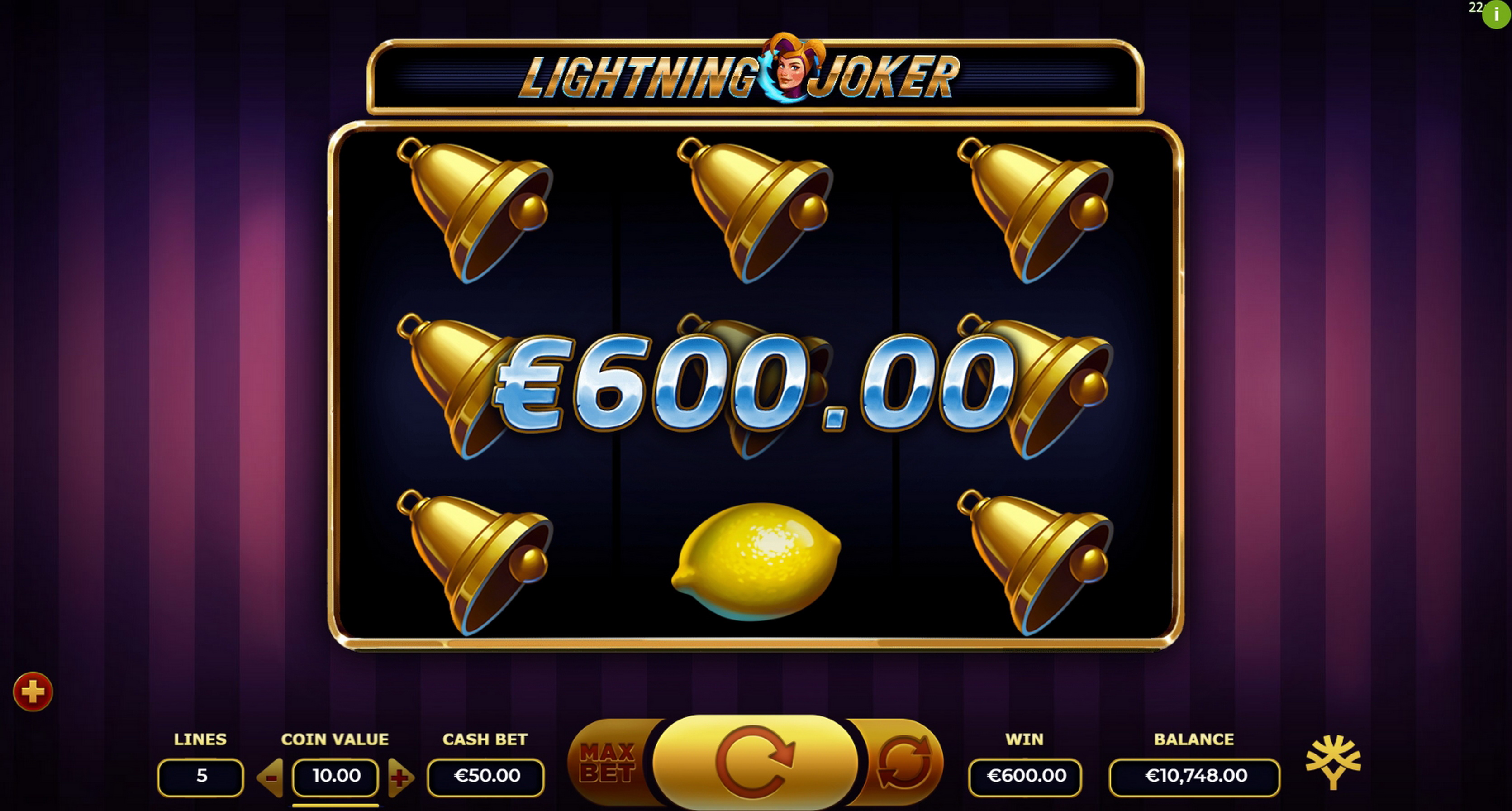 Win Money in Lightning Joker Free Slot Game by Yggdrasil Gaming
