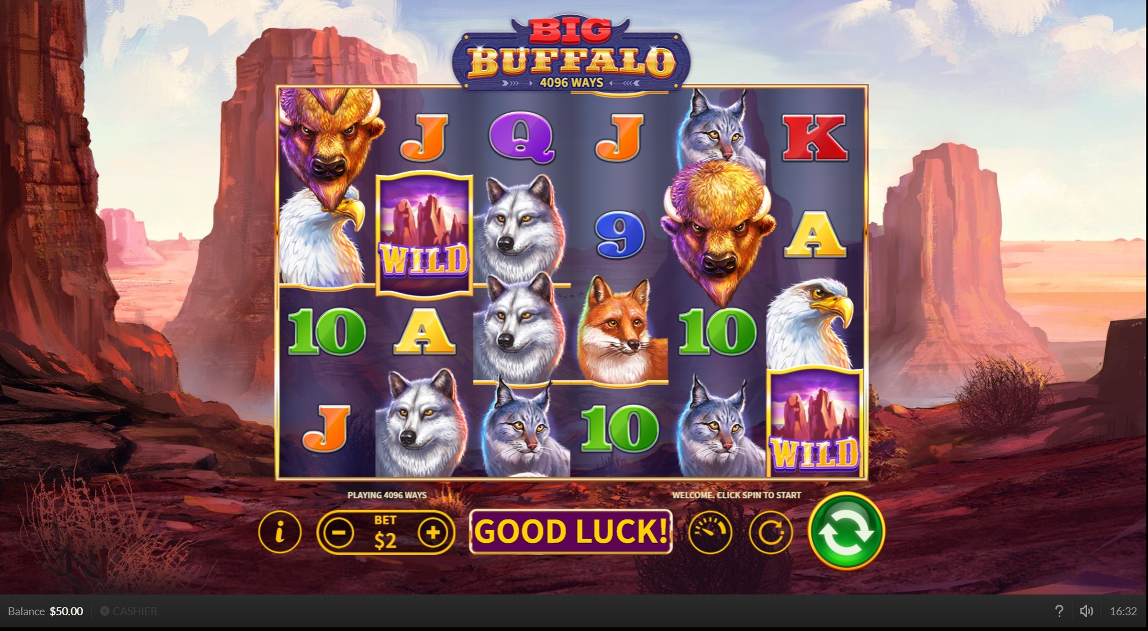 Reels in Big Buffalo Slot Game by Zitro